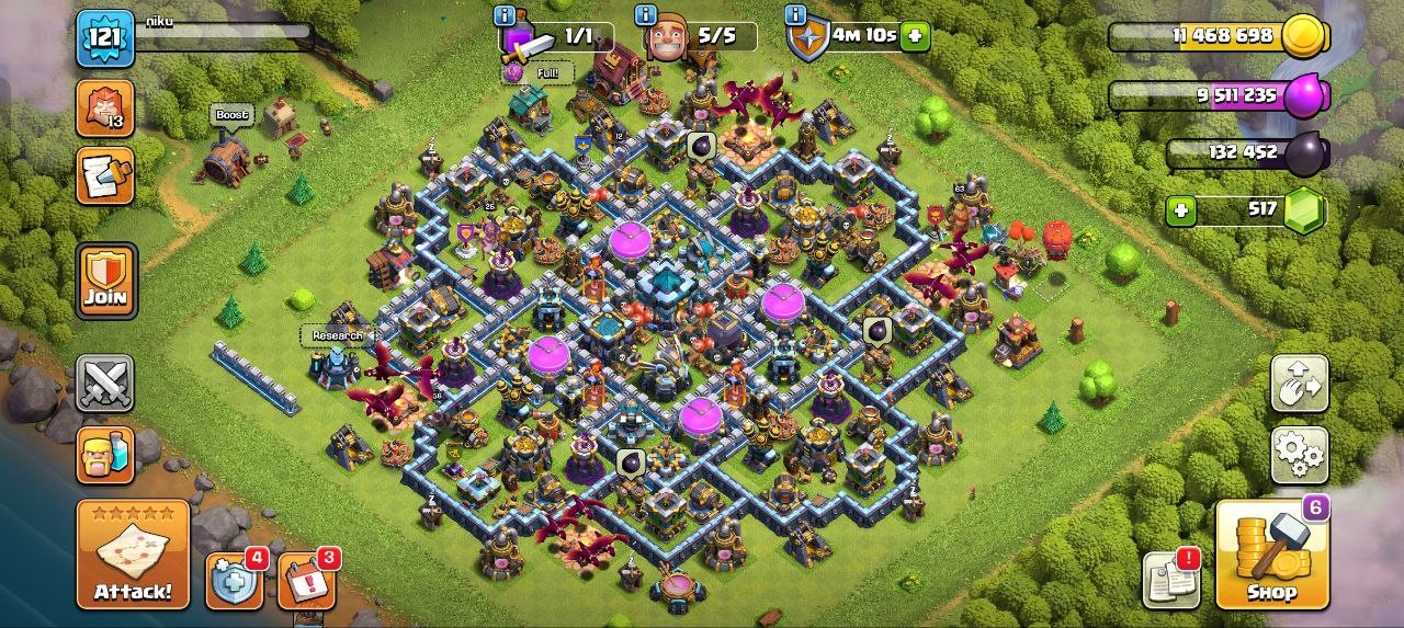 Town Hall 13 (TH13) | 6x Epic Equipment | Semi-Maxed | 5 Builders | Free Rename - Image 1