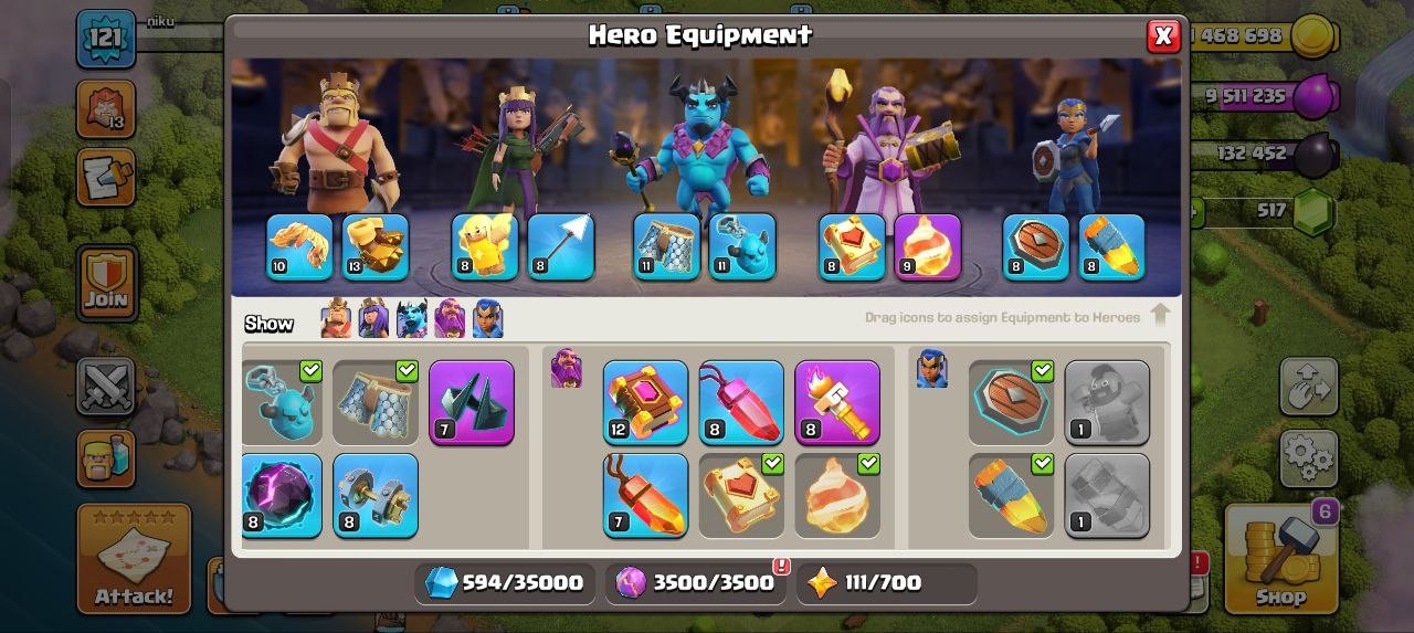 Town Hall 13 (TH13) | 6x Epic Equipment | Semi-Maxed | 5 Builders | Free Rename - Image 3