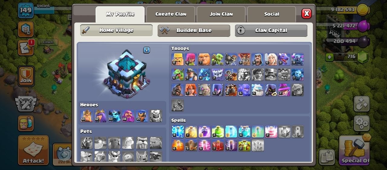 Town Hall 13 (TH13) | Semi-Maxed | Heroes 59/62/43/34/21 | 2x Legendary Equipment - Image 2