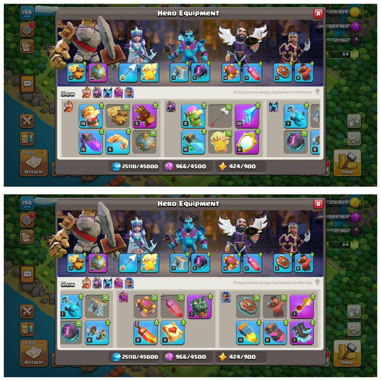 TH16 HALF MAX ID⚡️7 EPIC EQUIPMENT⚡️XP-194⚡️HERO 75-71-53-42-25⚡️ MAGIC ITEMS⚡️OP LAB⚡️INSTANT DELIVERY 🚚 - Image 3