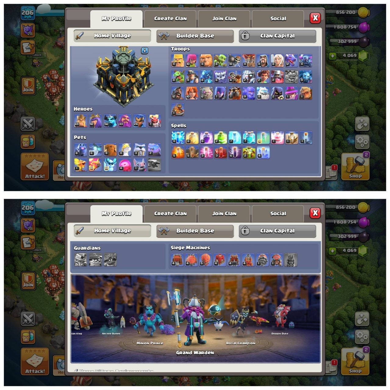 TH17 ALMOST MAX ID⚡️7 EPIC EQUIPMENT⚡️XP-206⚡️HERO 69-92-56-33-24-7⚡️FREE  NAME CHANGE⚡️ MAGIC ITEMS⚡️ 274 CWL MEDALS⚡️OP LAB⚡️INSTANT DELIVERY 🚚 - Image 2