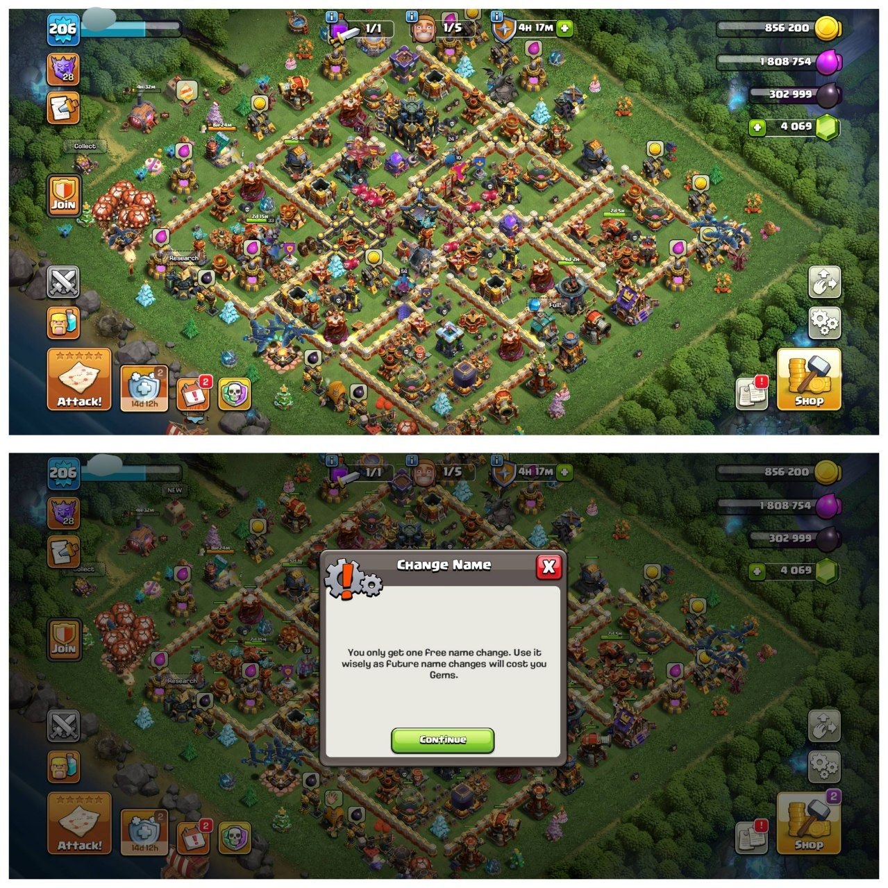 TH17 ALMOST MAX ID⚡️7 EPIC EQUIPMENT⚡️XP-206⚡️HERO 69-92-56-33-24-7⚡️FREE  NAME CHANGE⚡️ MAGIC ITEMS⚡️ 274 CWL MEDALS⚡️OP LAB⚡️INSTANT DELIVERY 🚚 - Image 1