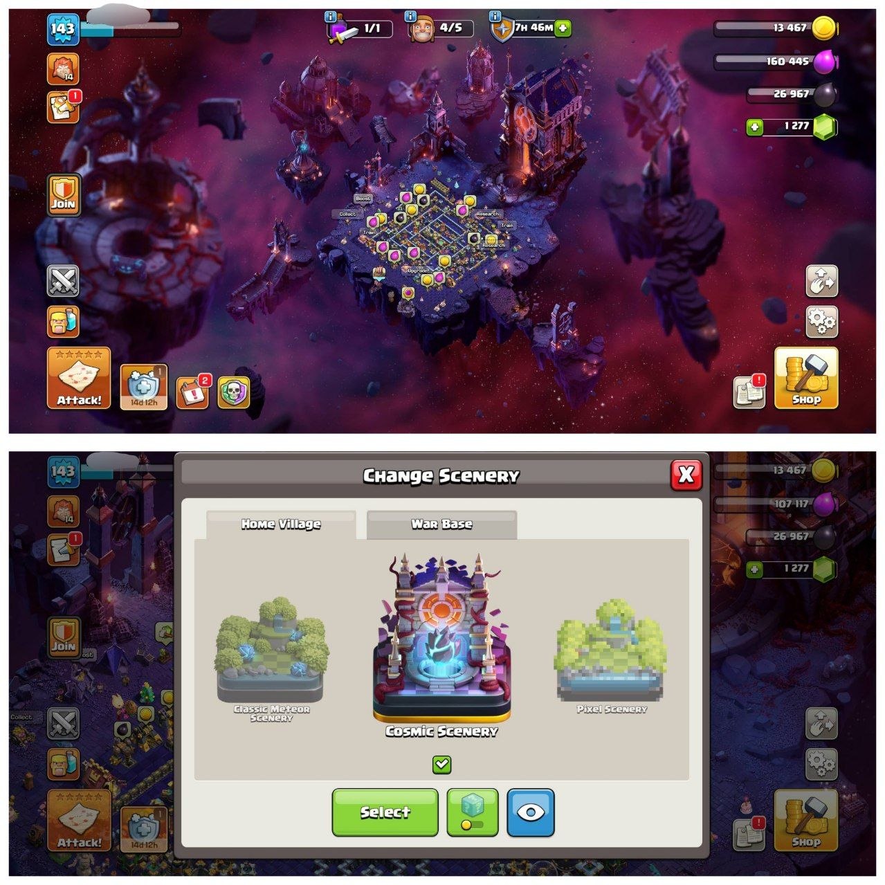 TH14 ALMOST MAX ID⚡️10 EPIC EQUIPMENT⚡️XP-143⚡️HERO 76-80-49-55-30⚡️1000 GEMS  NAME CHANGE⚡️COSMIC SCENERY⚡️ MAGIC ITEMS⚡️ 473 CWL MEDALS⚡️OP LAB⚡️INSTANT DELIVERY 🚚 - Image 5