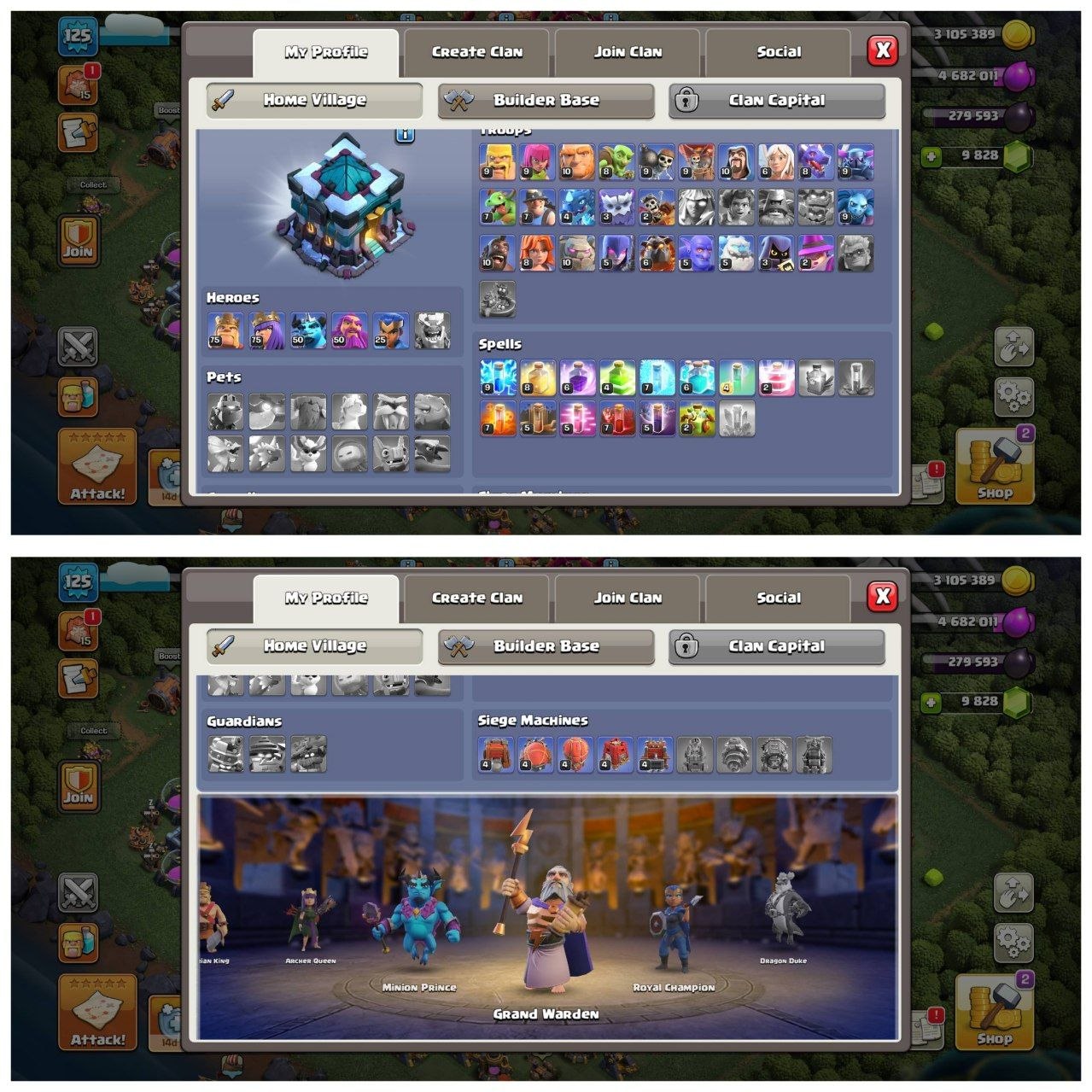 TH13 PURE MAX ID⚡️3 EPIC EQUIPMENT⚡️XP-125⚡️HERO 75-75-50-50-25⚡️FREE  NAME CHANGE⚡️ 9900 GEMS AVAILABLE ⚡️MAGIC ITEMS⚡️ 1923 CWL MEDALS⚡️OP LAB⚡️INSTANT DELIVERY 🚚 - Image 2