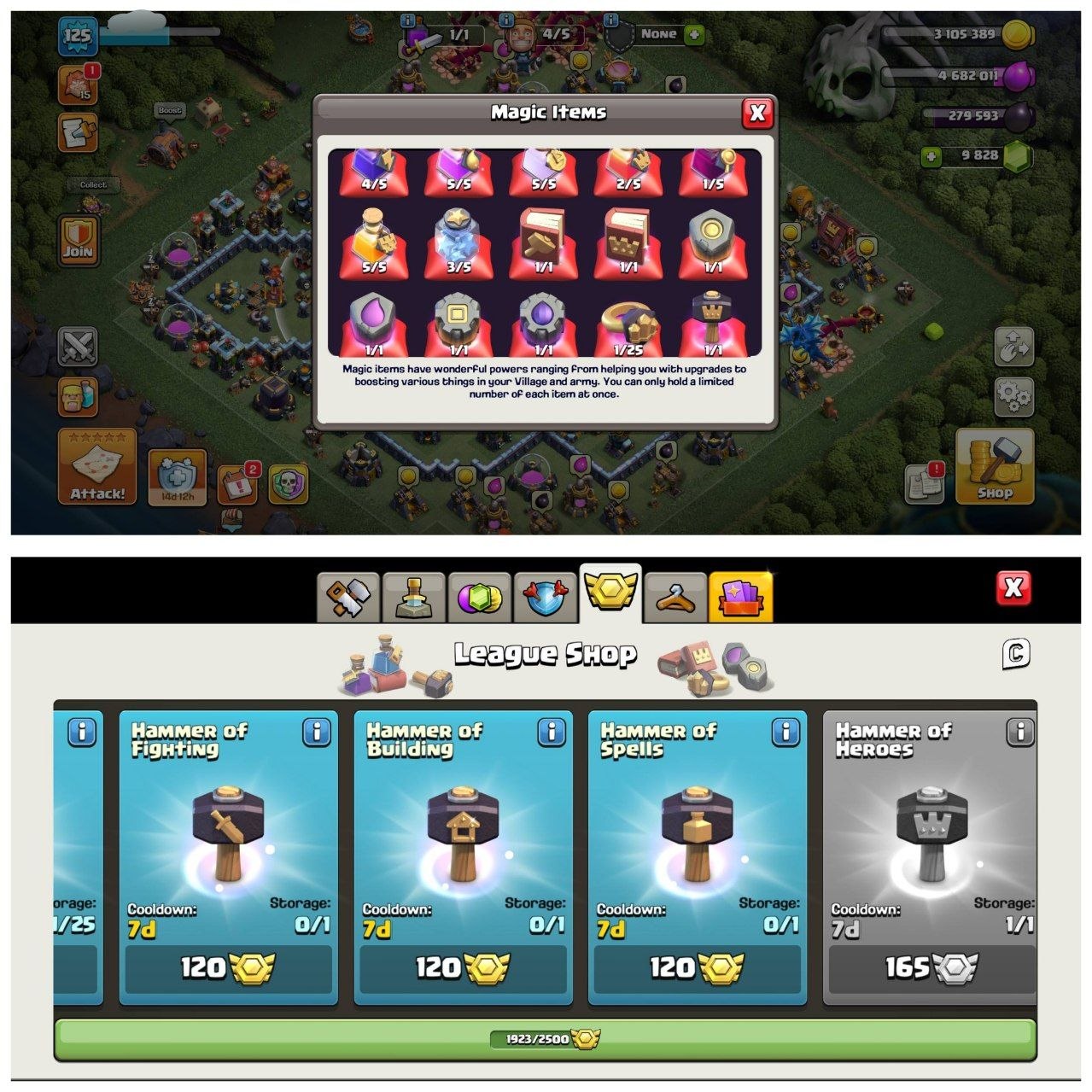 TH13 PURE MAX ID⚡️3 EPIC EQUIPMENT⚡️XP-125⚡️HERO 75-75-50-50-25⚡️FREE  NAME CHANGE⚡️ 9900 GEMS AVAILABLE ⚡️MAGIC ITEMS⚡️ 1923 CWL MEDALS⚡️OP LAB⚡️INSTANT DELIVERY 🚚 - Image 3