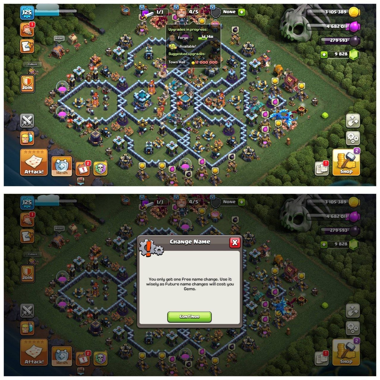 TH13 PURE MAX ID⚡️3 EPIC EQUIPMENT⚡️XP-125⚡️HERO 75-75-50-50-25⚡️FREE  NAME CHANGE⚡️ 9900 GEMS AVAILABLE ⚡️MAGIC ITEMS⚡️ 1923 CWL MEDALS⚡️OP LAB⚡️INSTANT DELIVERY 🚚 - Image 1