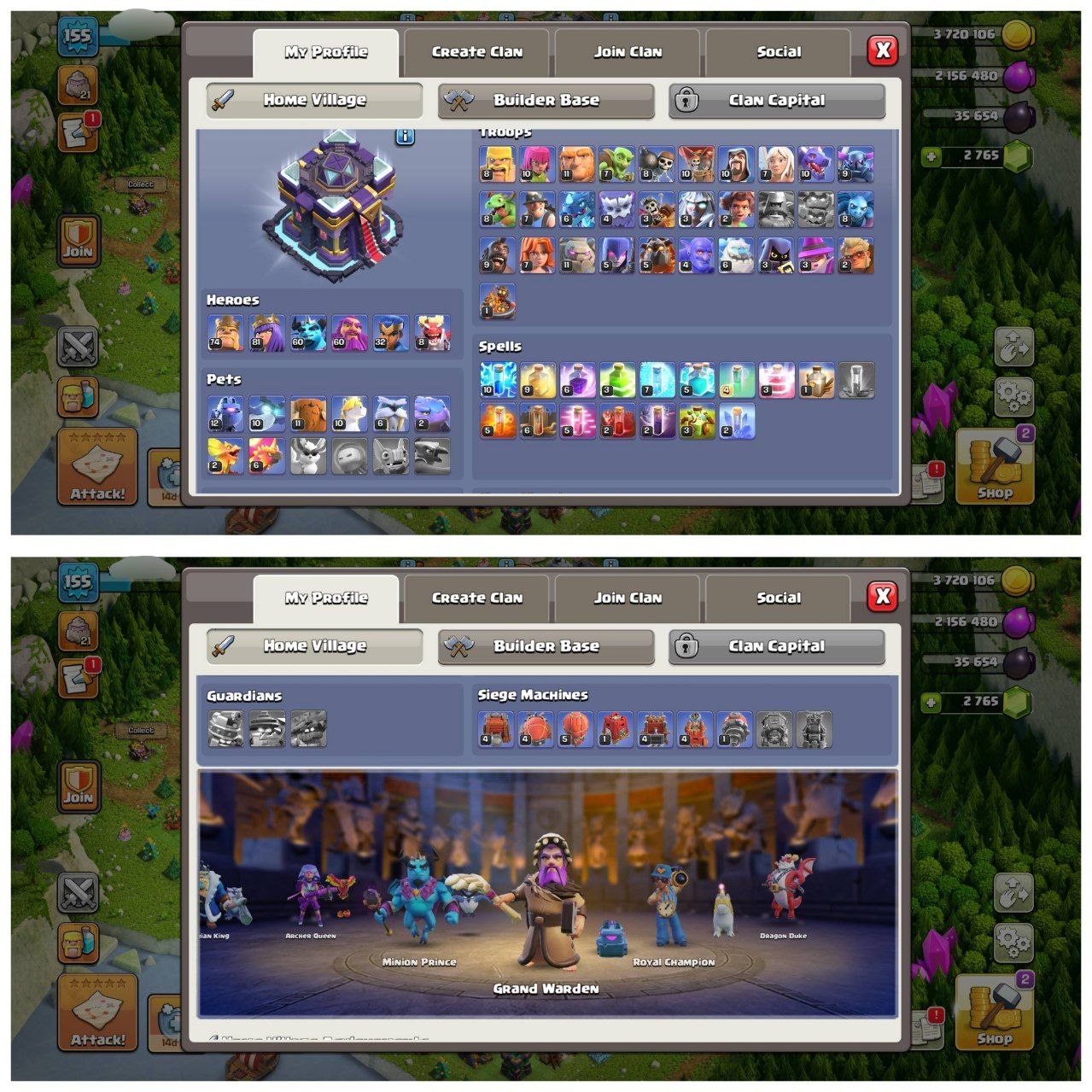 TH15 HALF MAX ID⚡️7 EPIC EQUIPMENT⚡️XP-155⚡️HERO 74-81-60-60-32-8⚡️FREE NAME CHANGE⚡️ MAGIC ITEMS⚡️ 687 CWL MEDALS⚡️OP LAB⚡️INSTANT DELIVERY 🚚 - Image 2