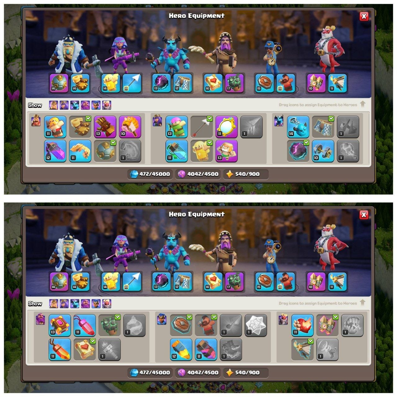 TH15 HALF MAX ID⚡️7 EPIC EQUIPMENT⚡️XP-155⚡️HERO 74-81-60-60-32-8⚡️FREE NAME CHANGE⚡️ MAGIC ITEMS⚡️ 687 CWL MEDALS⚡️OP LAB⚡️INSTANT DELIVERY 🚚 - Image 3