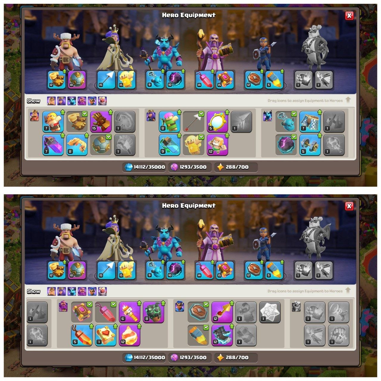 TH14 RUSH ID⚡️9 EPIC EQUIPMENT⚡️XP-126⚡️HERO 48-47-34-25-18⚡️FREE NAME CHANGE⚡️ 457 CWL MEDALS⚡️OP LAB⚡️INSTANT DELIVERY 🚚 - Image 3