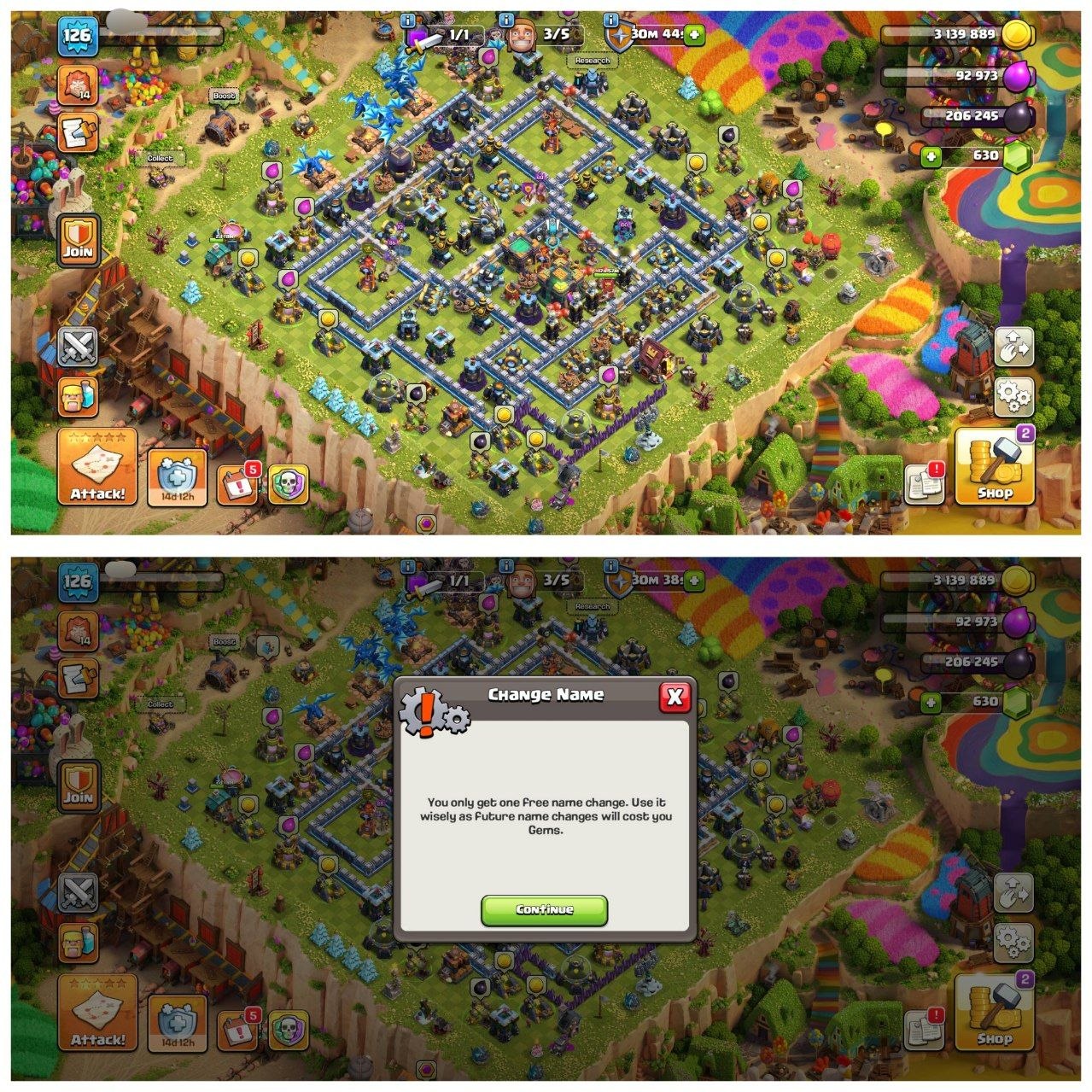 TH14 RUSH ID⚡️9 EPIC EQUIPMENT⚡️XP-126⚡️HERO 48-47-34-25-18⚡️FREE NAME CHANGE⚡️ 457 CWL MEDALS⚡️OP LAB⚡️INSTANT DELIVERY 🚚 - Image 1