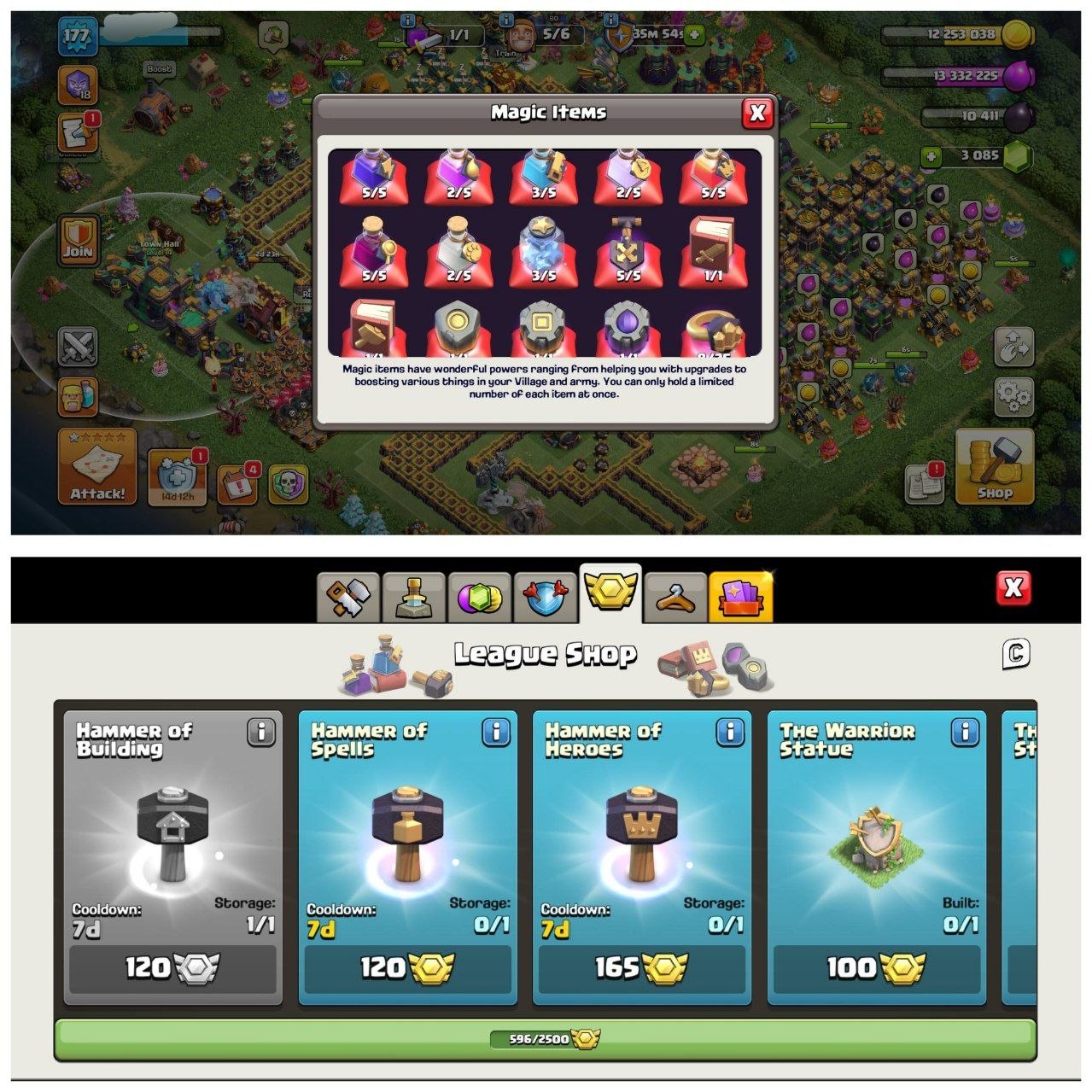 TH14 PURE MAX ID⚡️9 EPIC EQUIPMENT⚡️XP-177⚡️HERO 80-85-52-60-30⚡️500 GEMS NAME CHANGE⚡️ MAGIC ITEMS⚡️ 596 CWL MEDALS⚡️OP LAB⚡️INSTANT DELIVERY 🚚 - Image 4