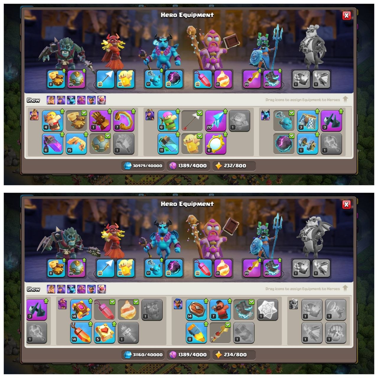 TH14 PURE MAX ID⚡️9 EPIC EQUIPMENT⚡️XP-177⚡️HERO 80-85-52-60-30⚡️500 GEMS NAME CHANGE⚡️ MAGIC ITEMS⚡️ 596 CWL MEDALS⚡️OP LAB⚡️INSTANT DELIVERY 🚚 - Image 3