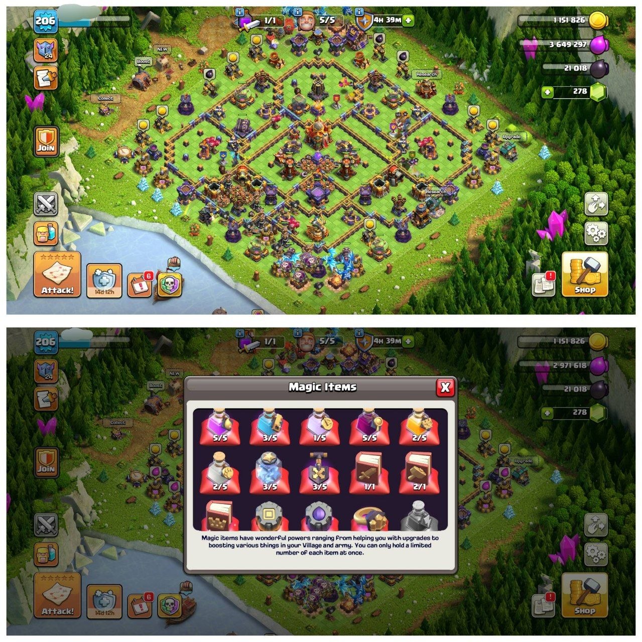 TH16 ALMOST MAX ID⚡️9 EPIC EQUIPMENT⚡️XP-206⚡️HERO 64-80-52-50-36-10⚡️ MAGIC ITEMS⚡️OP LAB⚡️INSTANT DELIVERY 🚚 - Image 1