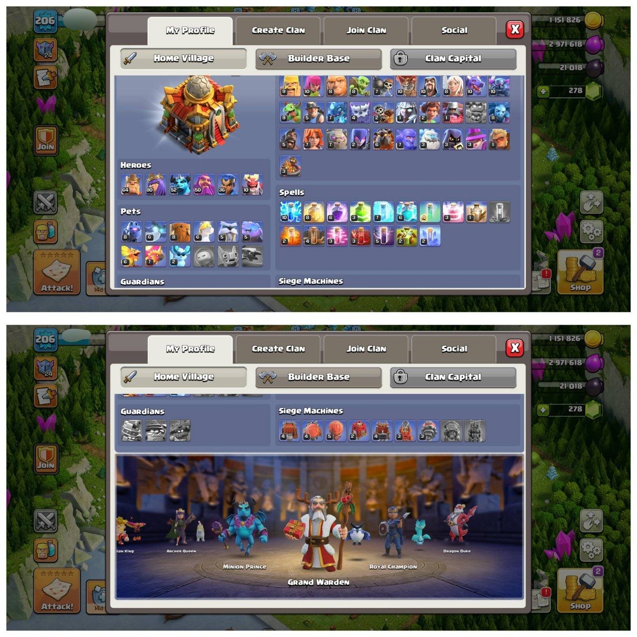 TH16 ALMOST MAX ID⚡️9 EPIC EQUIPMENT⚡️XP-206⚡️HERO 64-80-52-50-36-10⚡️ MAGIC ITEMS⚡️OP LAB⚡️INSTANT DELIVERY 🚚 - Image 2
