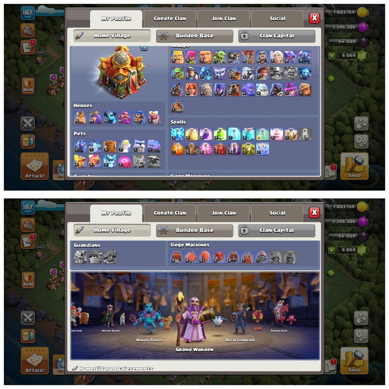 TH16 HALF MAX ID⚡️1 EPIC EQUIPMENT⚡️XP-187⚡️HERO 83-84-53-62-38-6⚡️FREE NAME CHANGE⚡️ MAGIC ITEMS⚡️OP LAB⚡️INSTANT DELIVERY 🚚 - Image 2