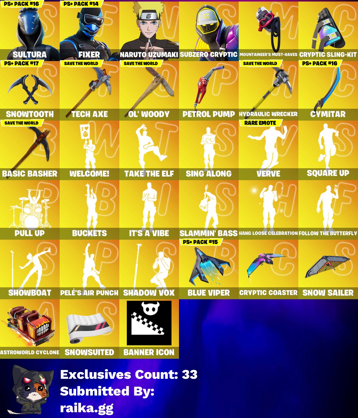 [PC/PSN/XBOX]119 skins | Subzero Cryptic | Sultura | Naruto Uzumaki | Fixer | Oceanic Camouflage | ON | STAGE 8 | STAGE 4 | Zero Point Menace | 650 VB - Image 1