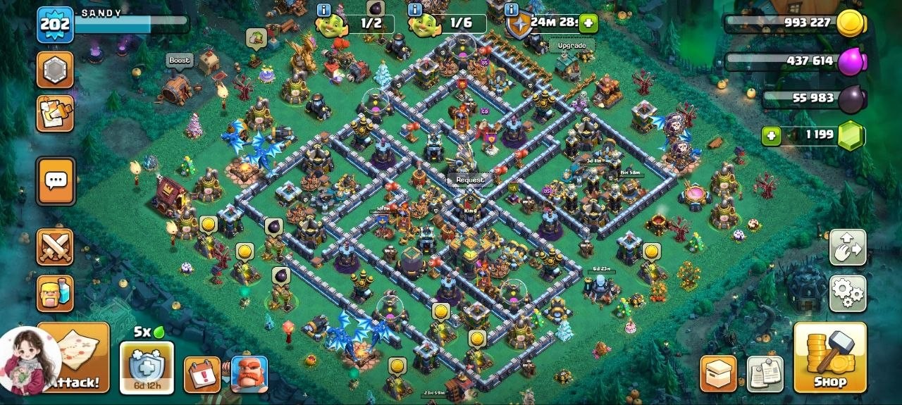 TH14 with Pumpkin Scenery | 70-69-50-25-18 Heroes | Good Equipment | Stacked Magic Items & 477 CWL Medals | LVL 202 - Image 1