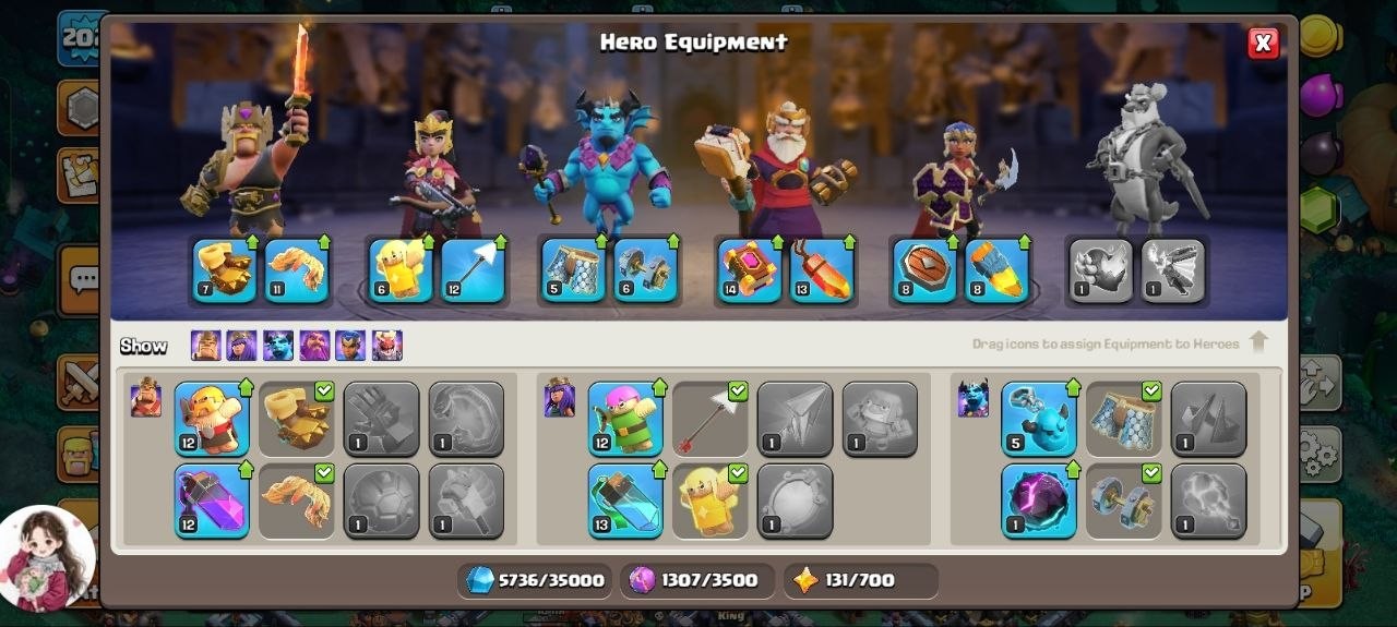 TH14 with Pumpkin Scenery | 70-69-50-25-18 Heroes | Good Equipment | Stacked Magic Items & 477 CWL Medals | LVL 202 - Image 4