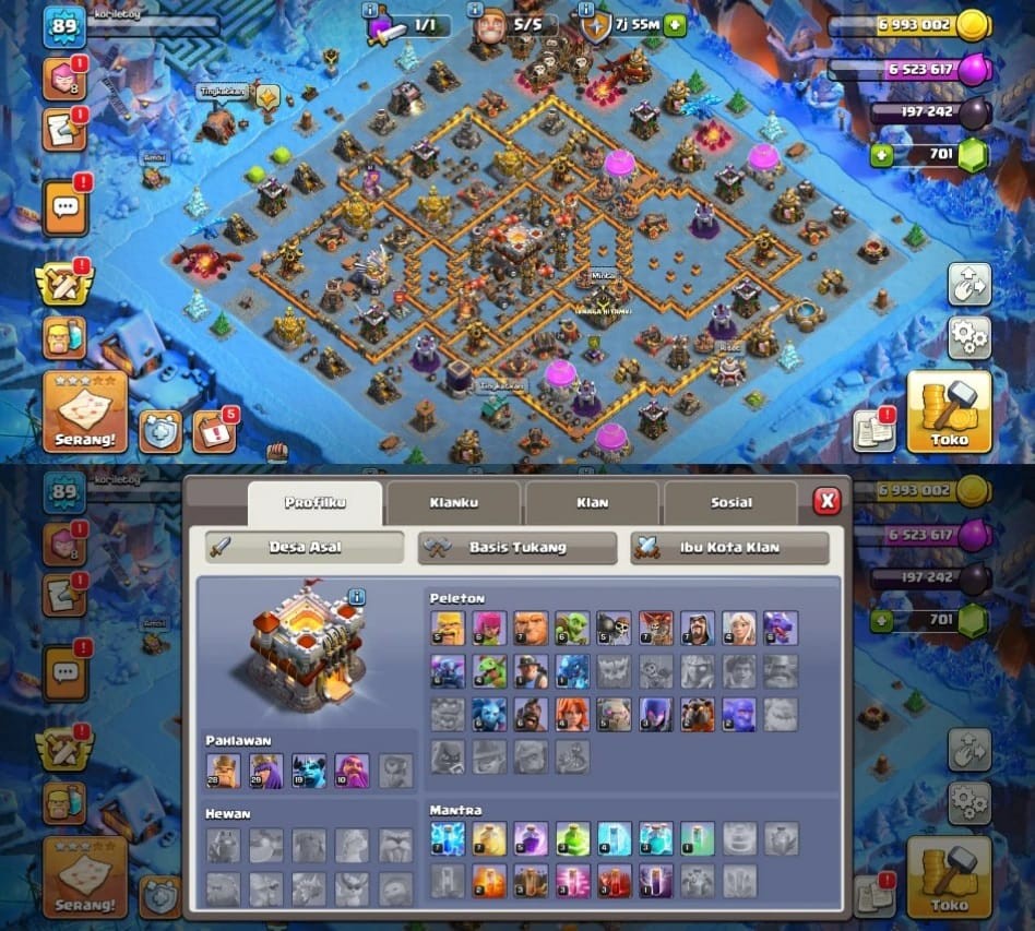 TH11 Account LVL 89 | BK 28, AQ 29, GW 10 | Epic Hero Equipment, Magic Items, Scenery | Full Email Access - Image 1
