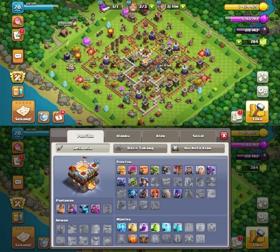 TH11 Account LVL 70 | BK 25, AQ 25, GW 9 | Orange Walls, Premium Scenery, Magic Items & League Points | Full Email Access - Image 1