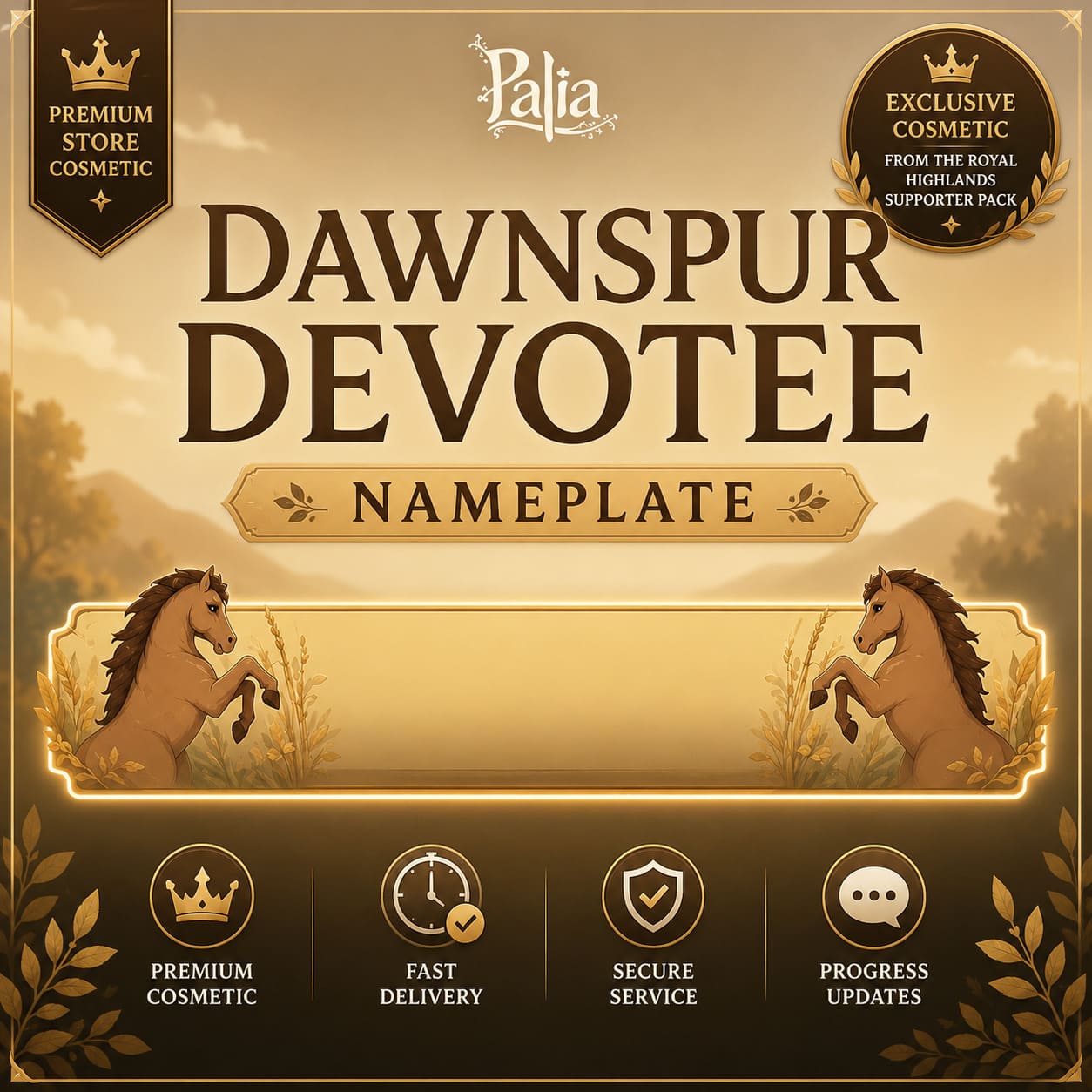 Dawnspur Devotee Nameplate | Premium Store Cosmetic Unlock - Image 1