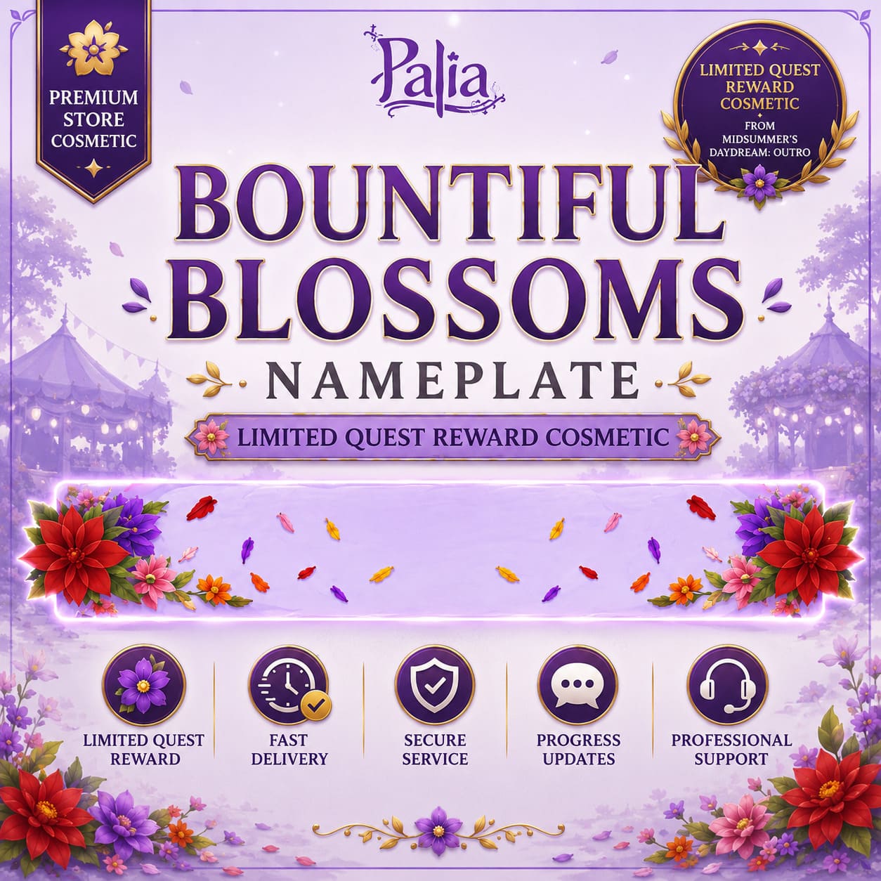 Bountiful Blossoms Nameplate | Quest Reward Cosmetic - Image 1