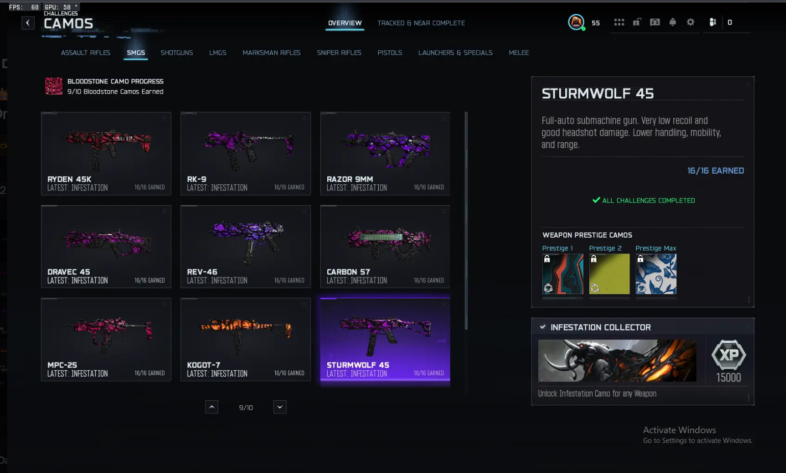 👑 Prestige 2 Level 55 ⚡ 30x Infestation Camo 🧪 Doomsteel Unlocked 🐲 Golden Dragon Camo 🩸 Bloodstone Ready 🎯 Guns Almost Maxed 🛡️ 100% Hard Unlocks 🕹️ PC / PS / Xbox Supported - Image 1