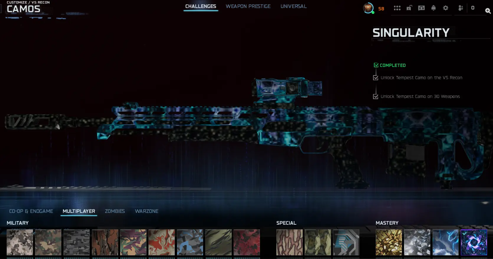 🔥 BO7 🔥 Singularity Camo 🏔️ Prestige Master 58 🛶 Battle Pass S1 Completed 🏺 20 Operators 🪐 500+ Camos 🧭 All Guns High Level 🕹️ Full Access • Linkable PS / Xbox / Steam / Battle.net - Image 6