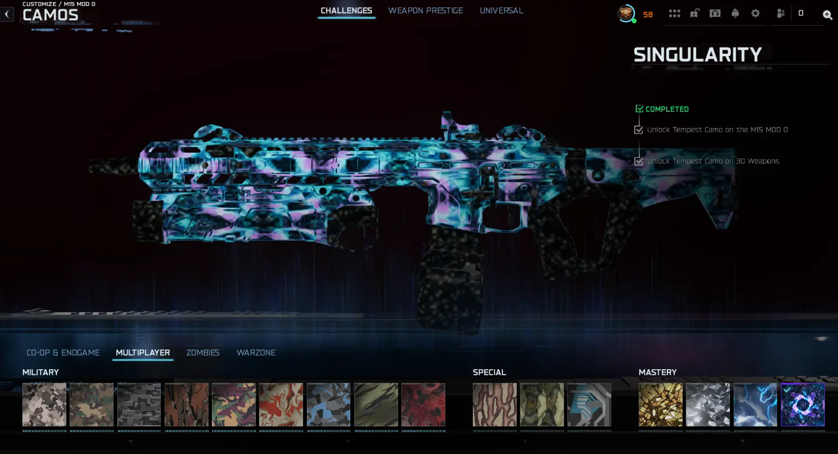 🔥 BO7 🔥 Singularity Camo 🏔️ Prestige Master 58 🛶 Battle Pass S1 Completed 🏺 20 Operators 🪐 500+ Camos 🧭 All Guns High Level 🕹️ Full Access • Linkable PS / Xbox / Steam / Battle.net - Image 2