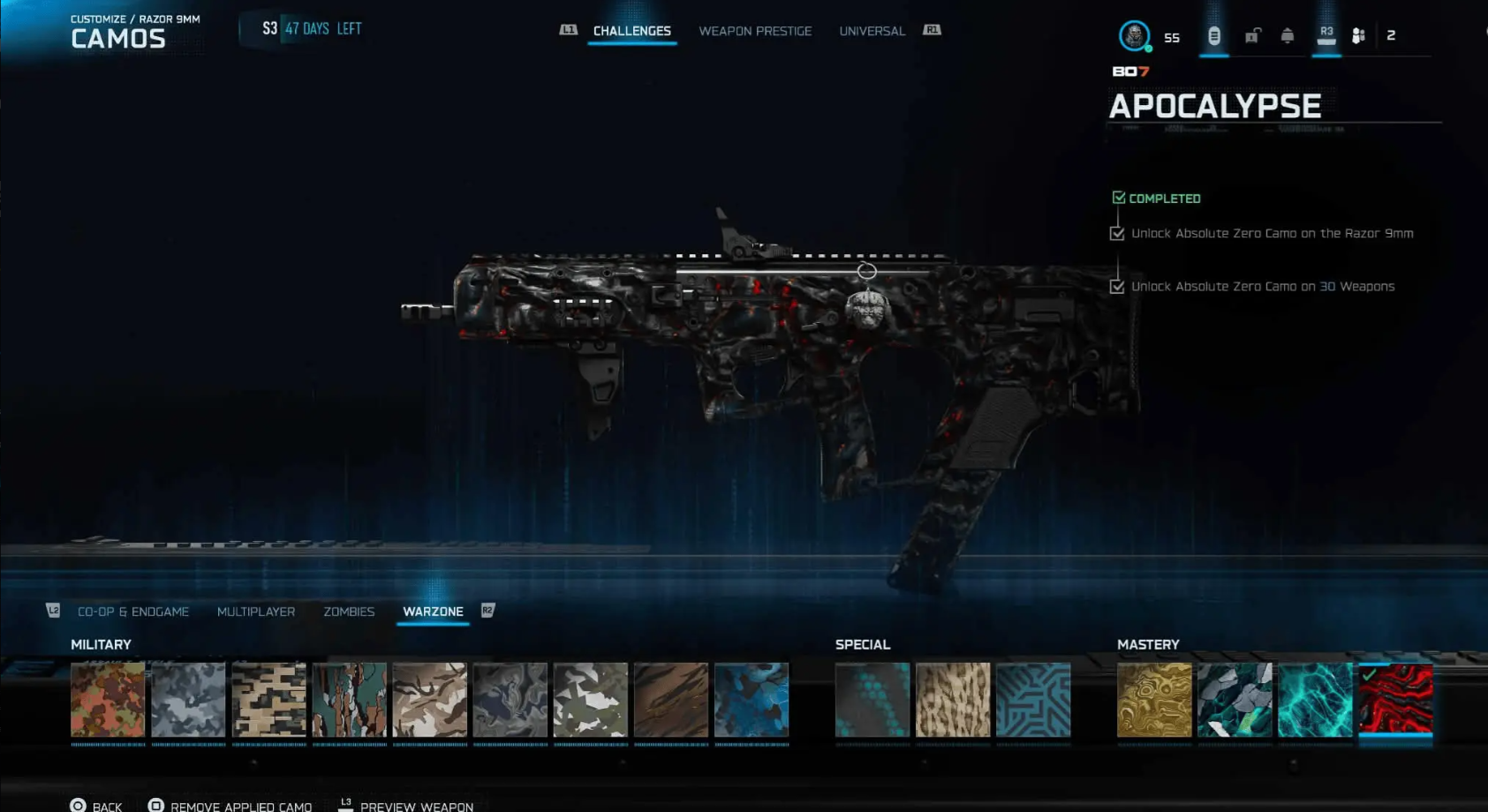 BO7 / Warzone 🔥 Apocalypse Camo ☣️ S3 Iridescent 💎 Nuclear Killer Calling Card 🏴 BO7 Prestige 1 🥇 Cross Platform 🌐 Full Access 🔐 Instant Delivery - Image 2