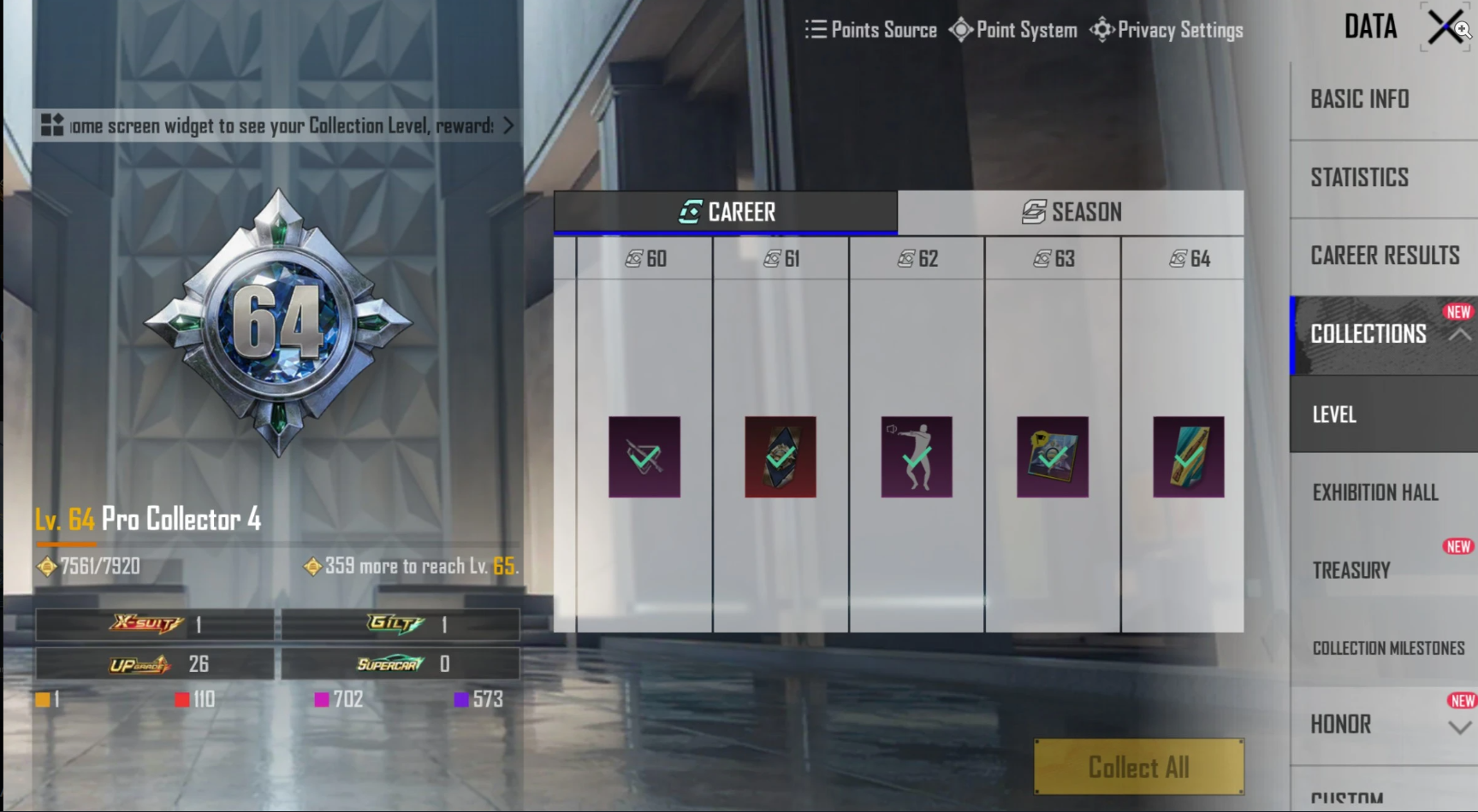 💥 WOW Creator 💥 M416 Fool Lv.6 🎪 Ignis X-Suit 🏅 64 Collection Level 🔹 26 GunLab Upgrades 🔧 8 Kill Messages 🗡️ Old RPs & Rare Inventory 📦 Full Access ⚡ Instant Delivery - Image 3