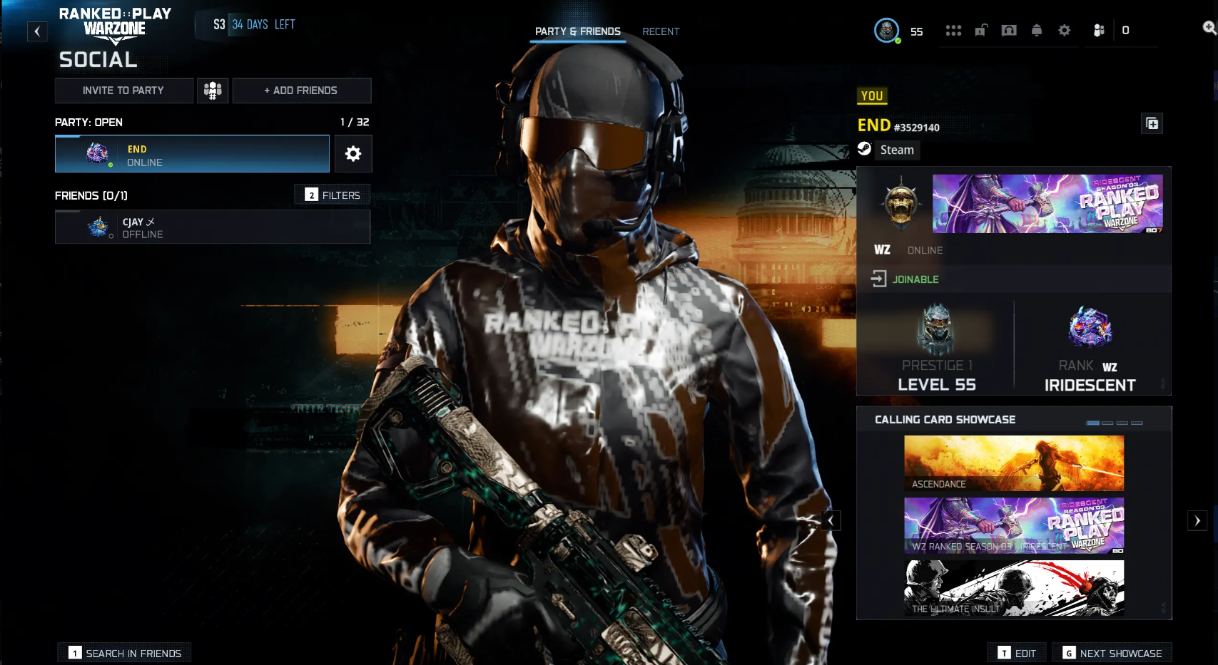 ridescent Rank 🔥 BO7 WZ1 10035 SR SZN 3 💜 Operators + Ranked OPS 🛡️ Full Access 🔑 Linkable to: Steam, Battle.net, PSN, Xbox 🎮 iri Warzone 1 black ops 7 - Image 1