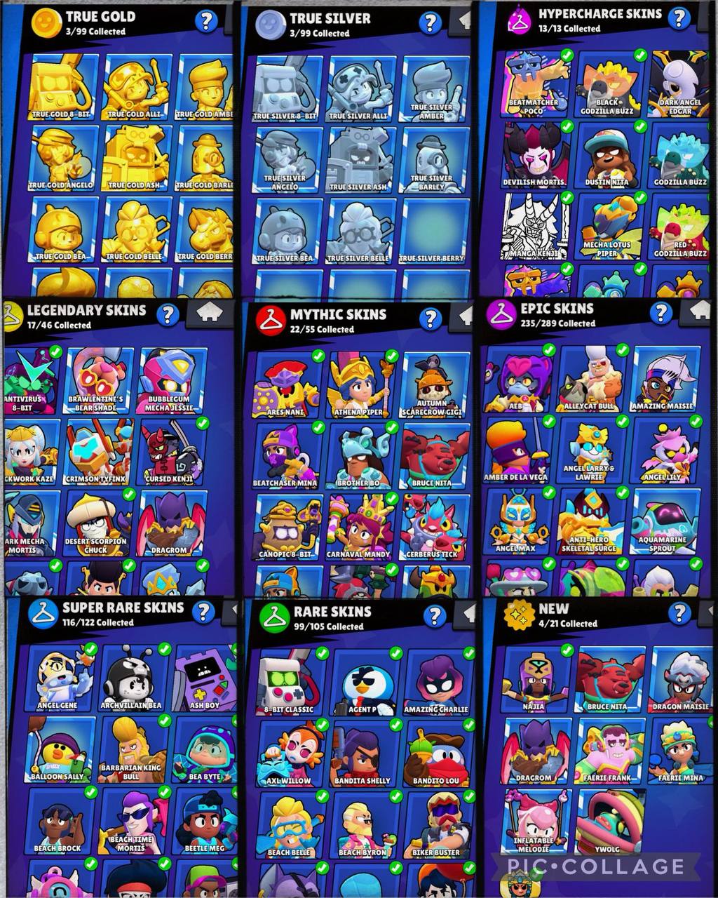 512 SKINS, MATCHERINO PIN, METEORIC FAME 3, 3v3 - 8.8K+ , 90.6k+ TROPHY, 74 PRESTIGE, 75 MAX & 70 HYPER, 101 BRAWLERS, 18 BUFFIES, 1500 PINS, VB30 - Image 3