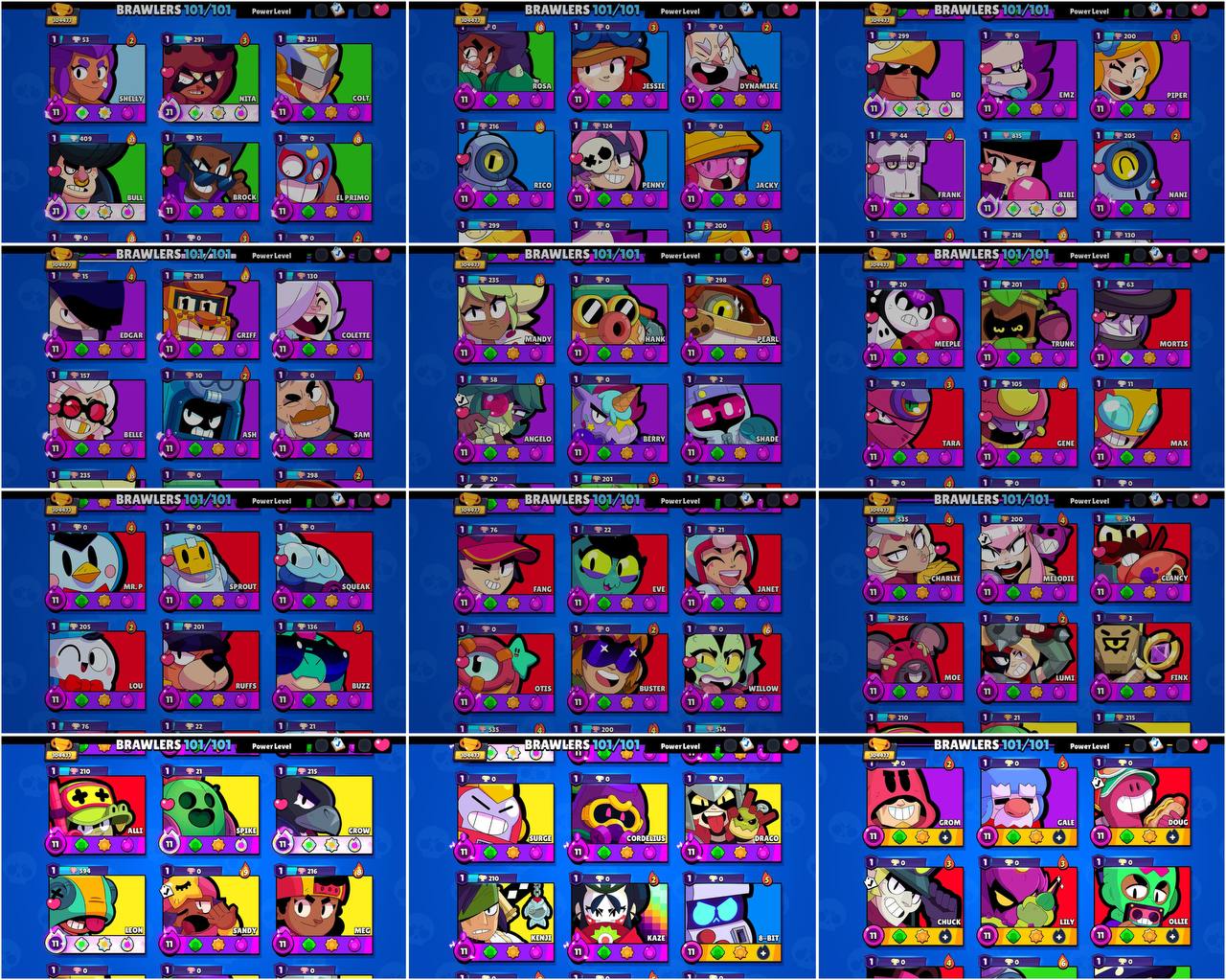 OG 2019, RED KING FRANK, SOLAR FAME 2, 104k+ TROPHY, 95 PRESTIGE ,65 HYPER CHARGED, 7 MAXED BRAWLERS, 386 OP SKINS [7 MYTHIC + 12 LEGENDARY + 8 HYPERCHARGED] , 1198 PINS, 591 PLAYER ICON AND 279 SPRAY - Image 4