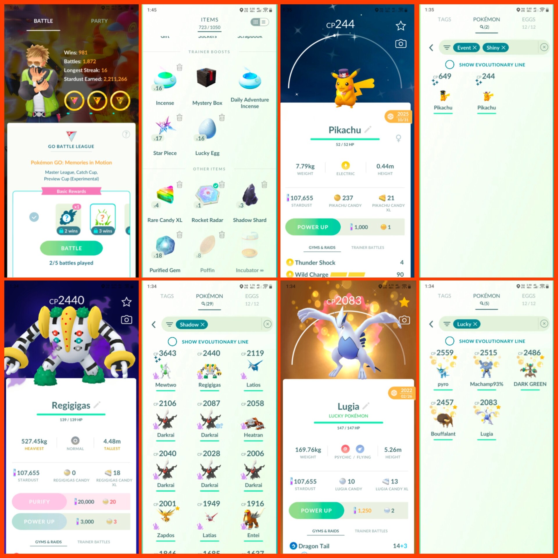 LEVEL 57 RARE PG ACCT | SHINY SHADOW MEWTWO APEX | 58 HUNDO IV) 116 SHINY | 218 LEGENDARY | 628 TRADABLE | RARE ACC - Image 5
