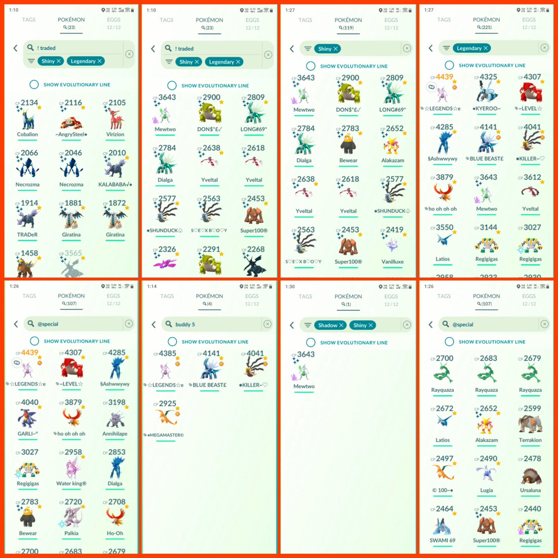 LEVEL 57 RARE PG ACCT | SHINY SHADOW MEWTWO APEX | 58 HUNDO IV) 116 SHINY | 218 LEGENDARY | 628 TRADABLE | RARE ACC - Image 3