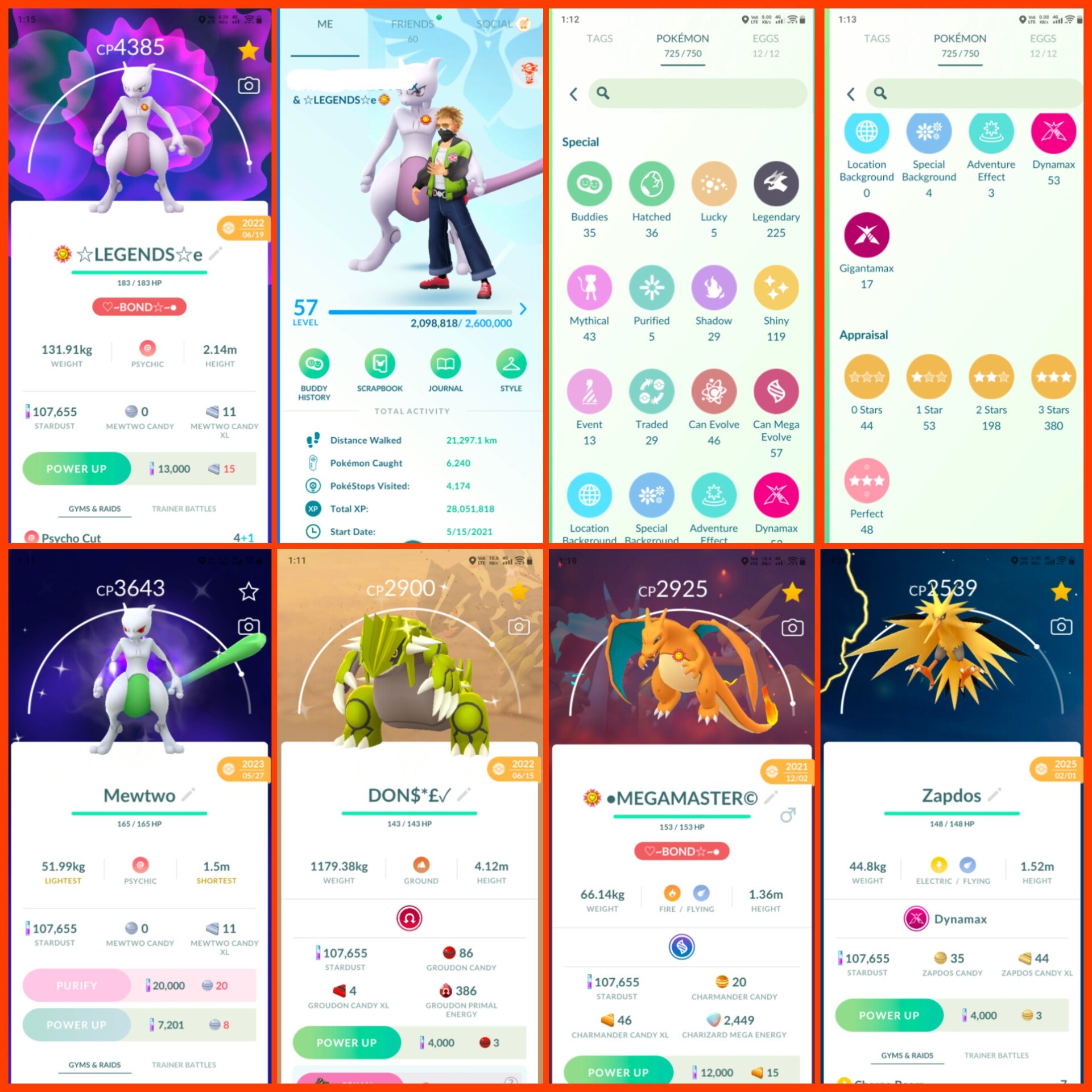 LEVEL 57 RARE PG ACCT | SHINY SHADOW MEWTWO APEX | 58 HUNDO IV) 116 SHINY | 218 LEGENDARY | 628 TRADABLE | RARE ACC - Image 7