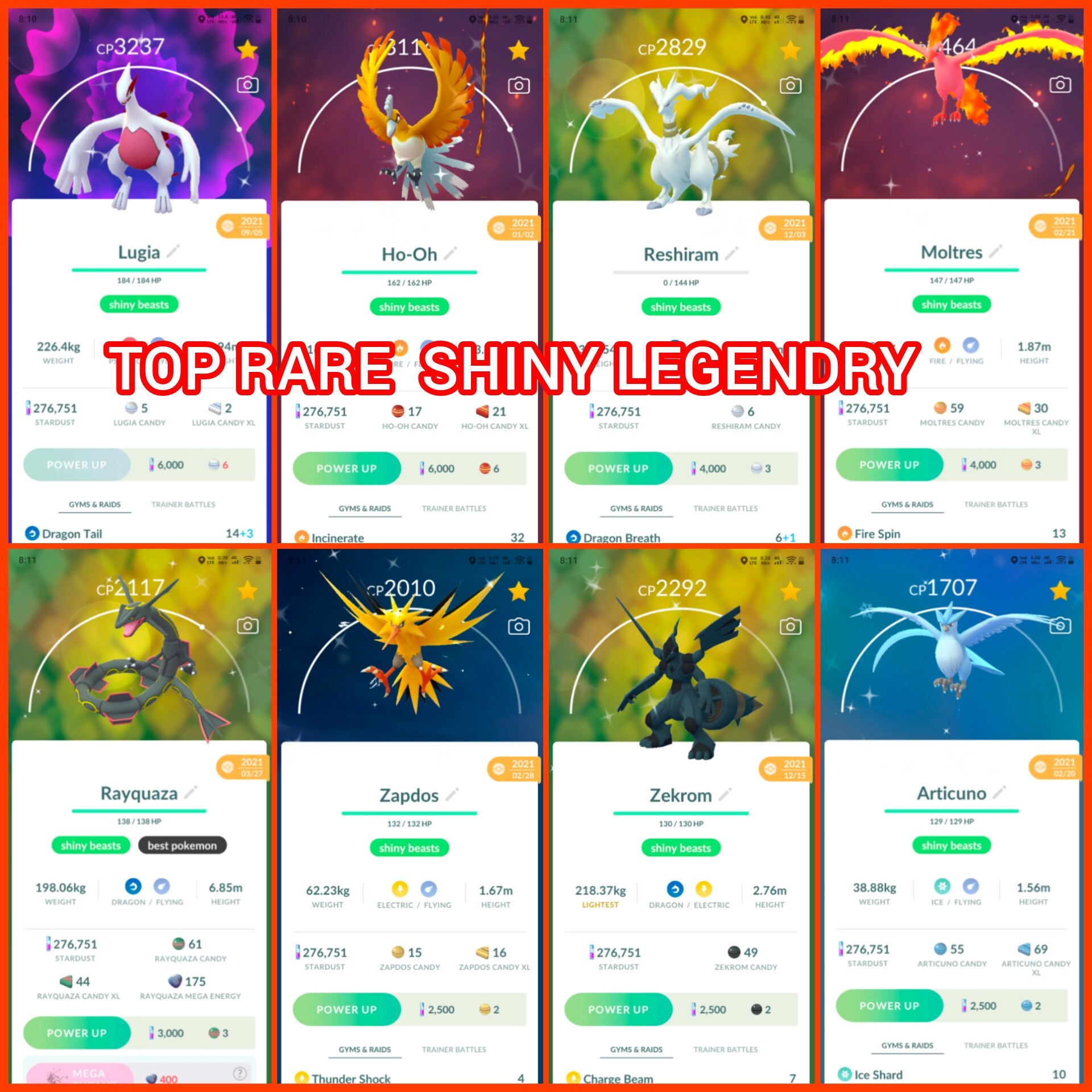 OLD ACCT 2019 PG LVL 52 | SHINY MEWTWO LUGIA HO-OH | 80 SHINY | 141 LEGENDARY | 286 TRADABLE | 15 HUNDO | RARE ACCT - Image 7