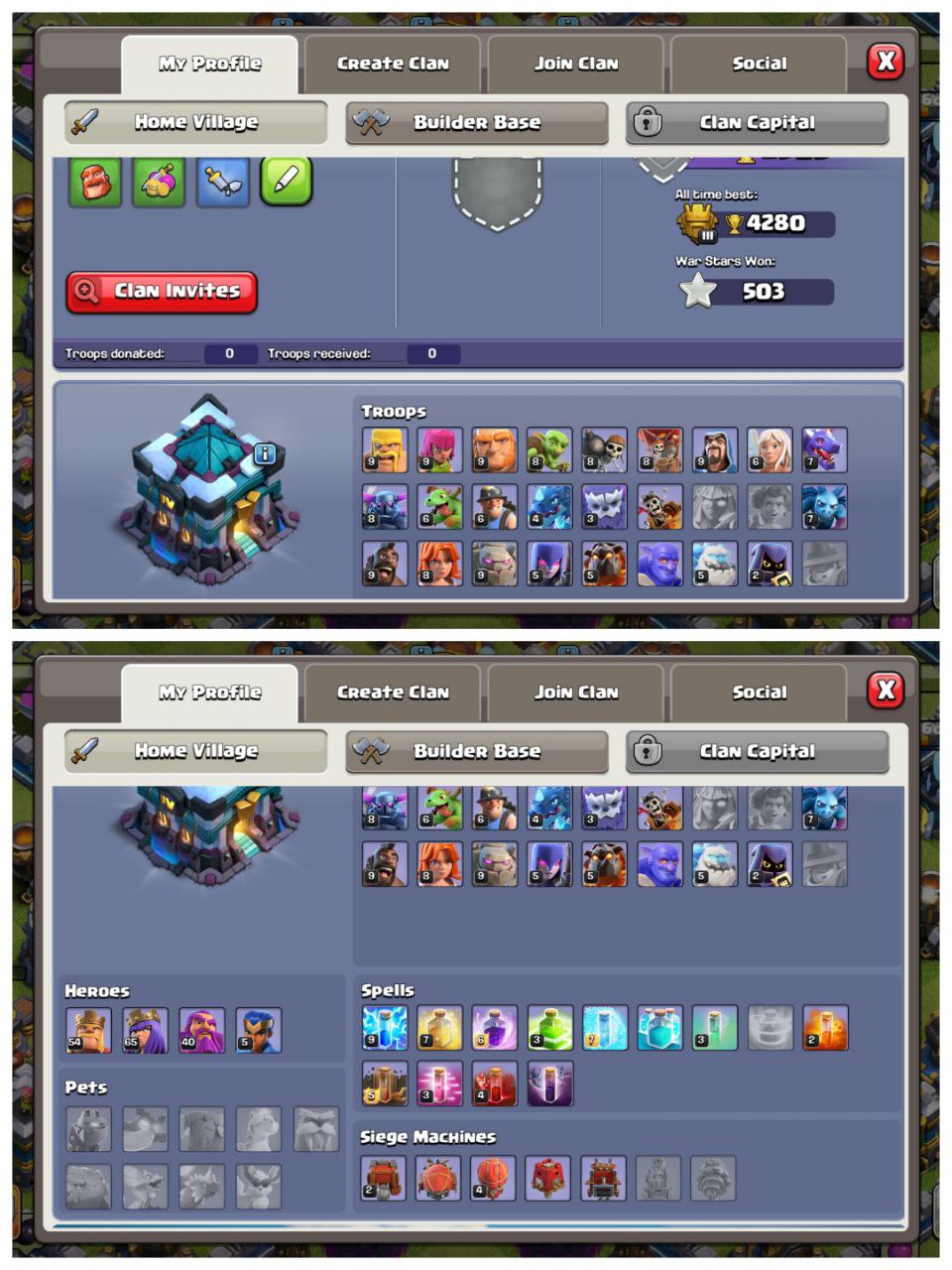 💥 TH13 SEMI MAX | Titan League Badge 🛡 | Blacksmith Ready 🔓 | 1000+ Rename Cards | Heroes 65/54/40/5 | BH-9 | Fast Delivery 🚚 - Image 4
