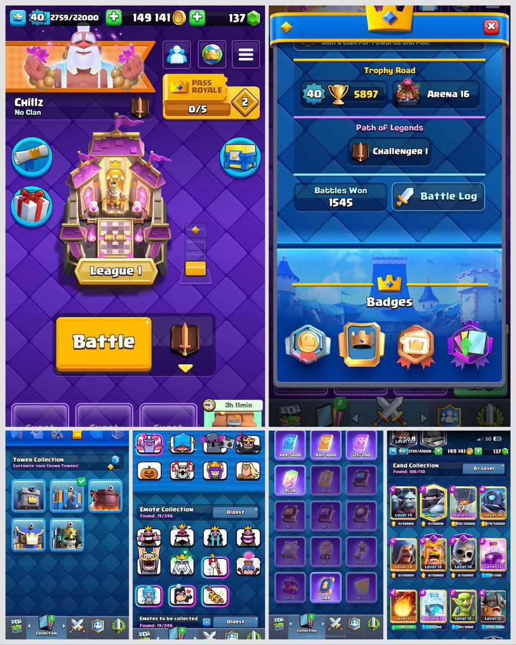 💥 TH16 UK | Loaded Account | 57 Hero Skins 🎨 • CR + BS Linked • 2 Sceneries 🌅 | 91•87•65•35 Heroes 💪 | BH9 • Legend Badge | Instant Delivery 🚚 - Image 3