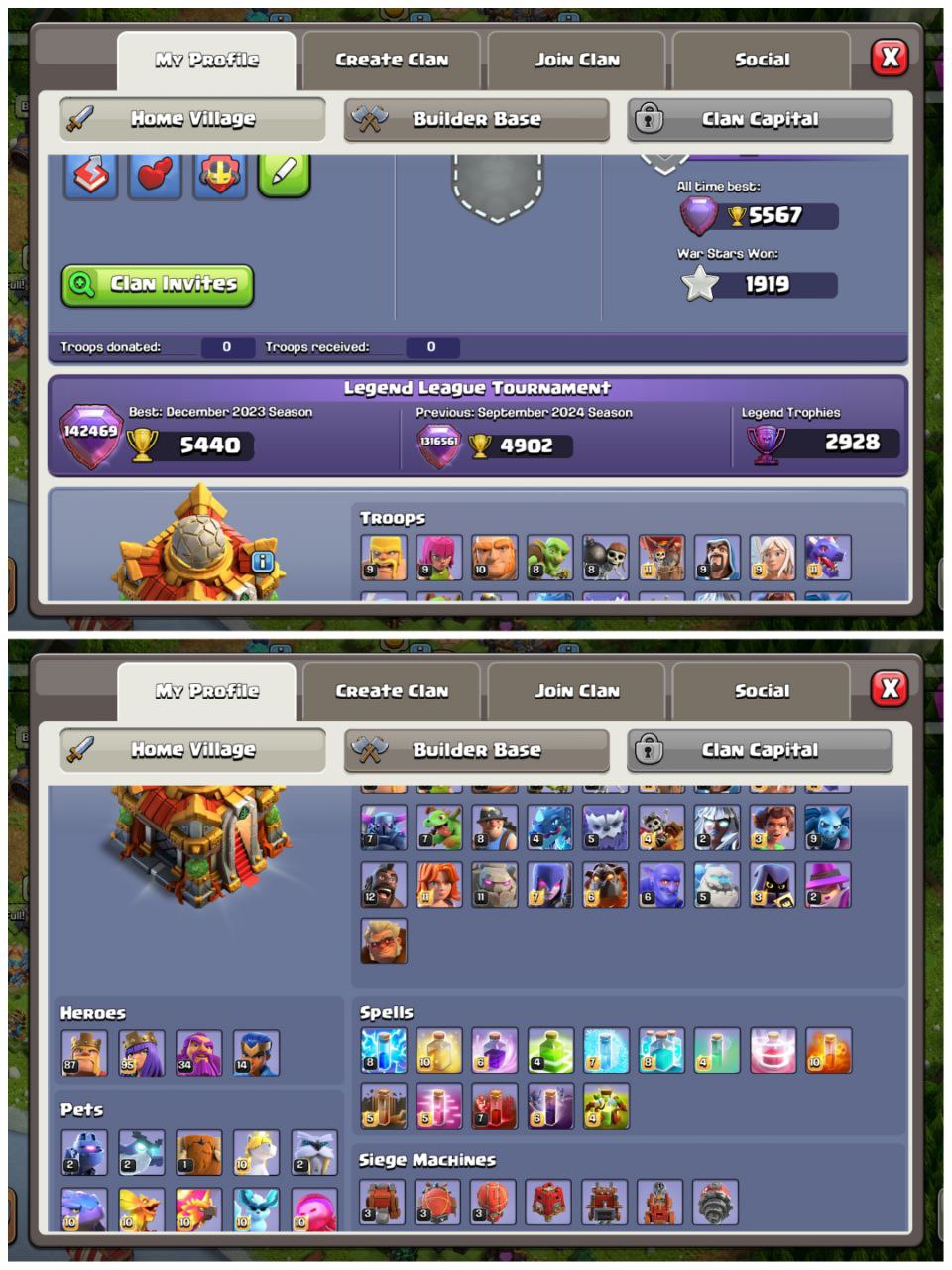 💥 TH16 ACCOUNT | 238 XP | 4641 GEMS | LOADED MAGIC ITEMS ⚡️ | HEROES 87/95/34/14 | SB-20 GG-23 FA-20 MM-7 LP-1 FB-14 RS-8 | INSTANT DELIVERY ✅ - Image 4
