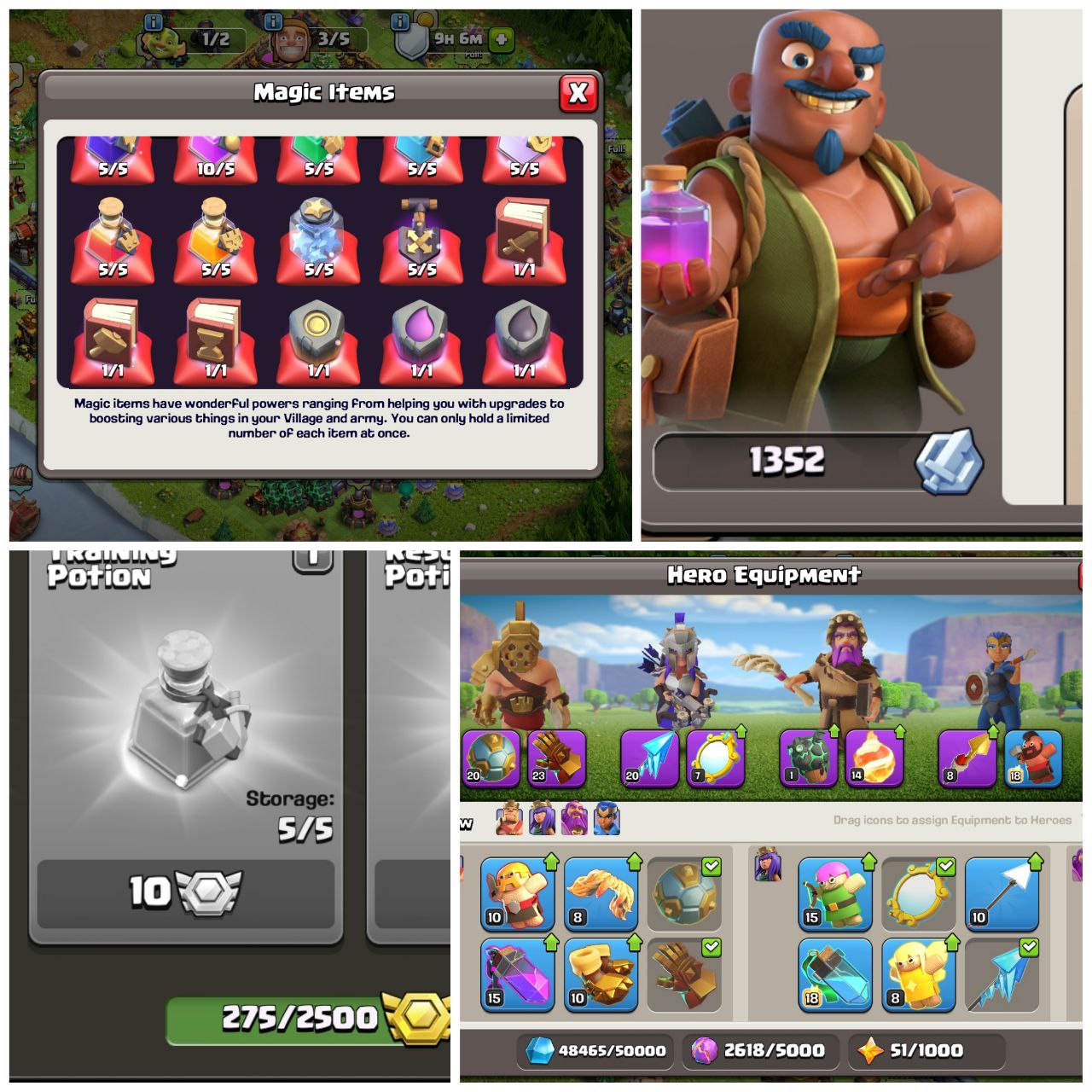 💥 TH16 ACCOUNT | 238 XP | 4641 GEMS | LOADED MAGIC ITEMS ⚡️ | HEROES 87/95/34/14 | SB-20 GG-23 FA-20 MM-7 LP-1 FB-14 RS-8 | INSTANT DELIVERY ✅ - Image 3