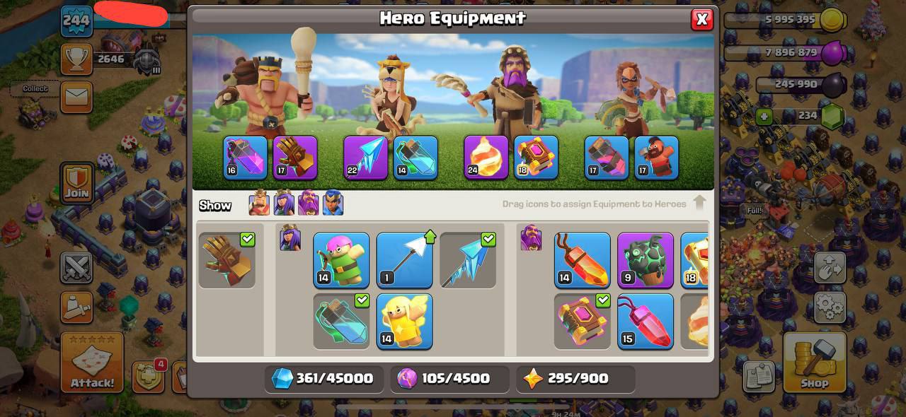 ⚔️ WAR LEGEND TH16 | 244 XP | 5122 WAR STARS 🛡 | HEROES 85/93/70/33 | GG-17 FA-22 FB-24 | INSTANT DELIVERY ✅ - Image 2