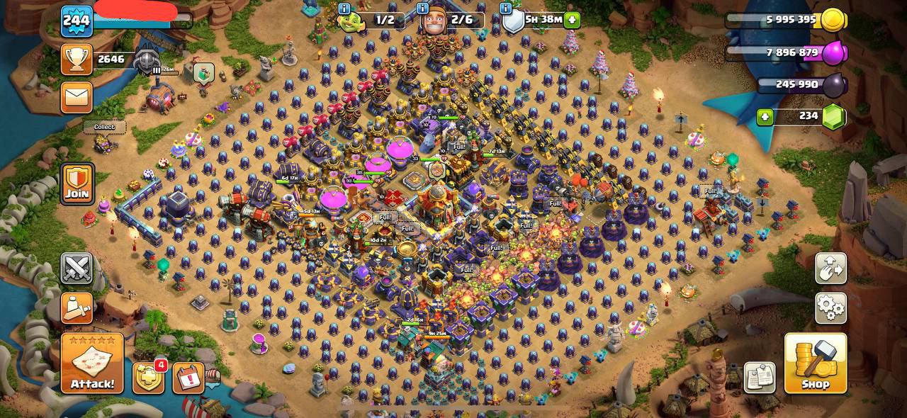 ⚔️ WAR LEGEND TH16 | 244 XP | 5122 WAR STARS 🛡 | HEROES 85/93/70/33 | GG-17 FA-22 FB-24 | INSTANT DELIVERY ✅ - Image 1
