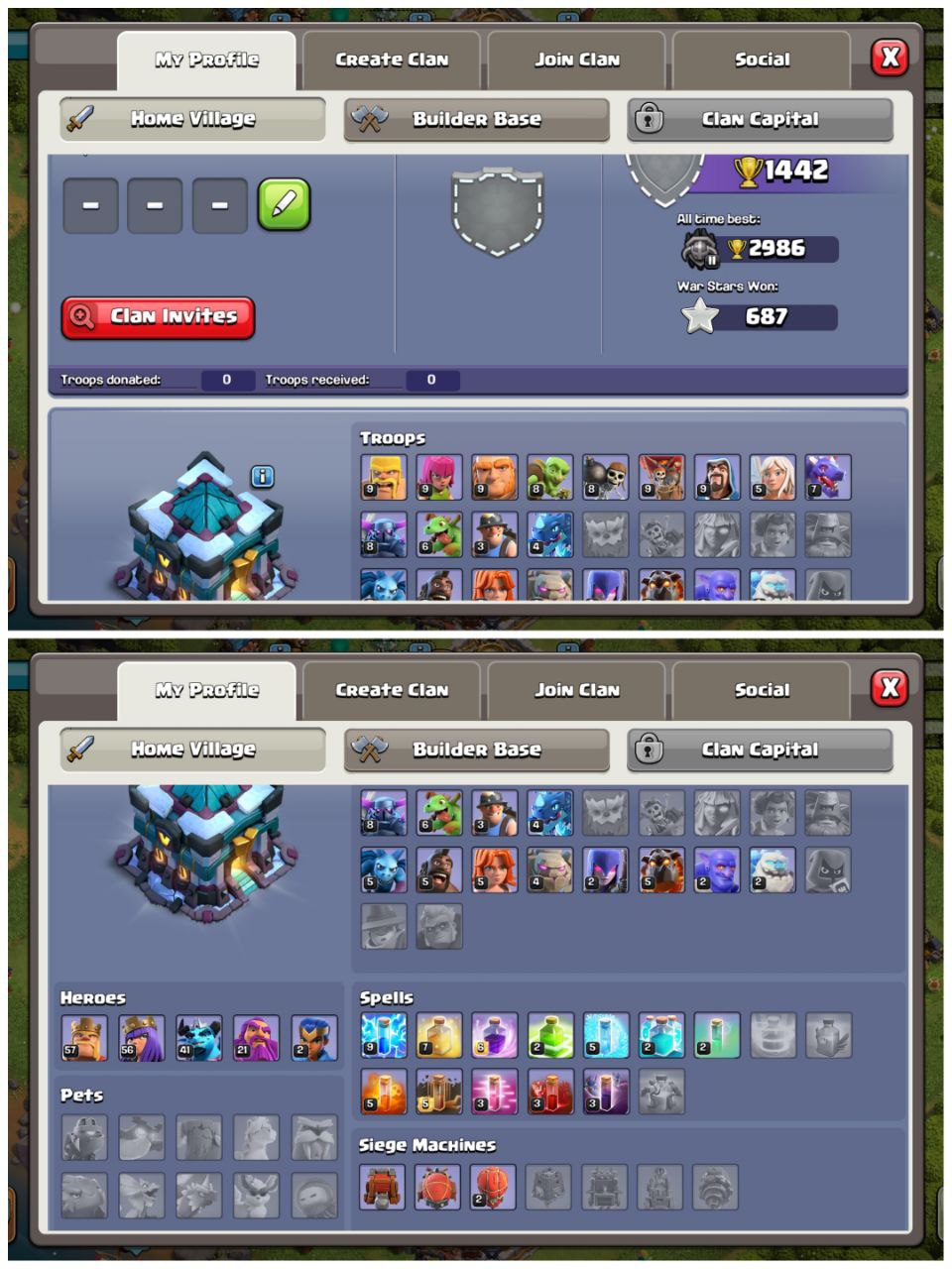 SEMI MAX TH13 | HERO SET 57-56-41-21-2 | ROCKET SPEAR-7 | 207 CWL MEDALS | STACKED & READY | INSTANT DELIVERY - Image 2