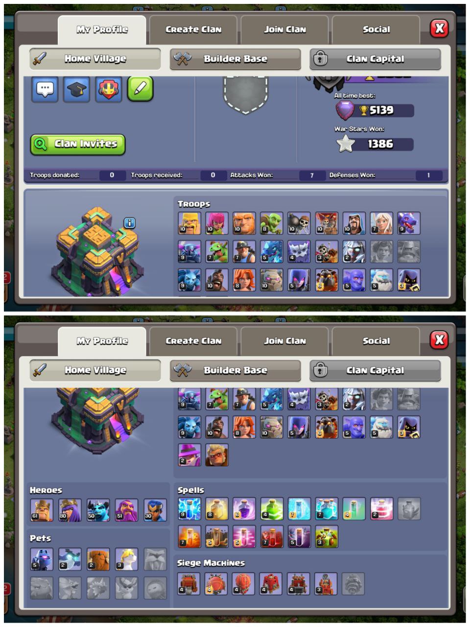 ⚔️ TH14 FOR SALE | SEMI MAXED | EQUIPMENT STACKED 🎒 GG-14 FA-21 MM-9 FB-8 | HEROES 61-80-50-51-30 | FAST TRANSFER 💨 - Image 2