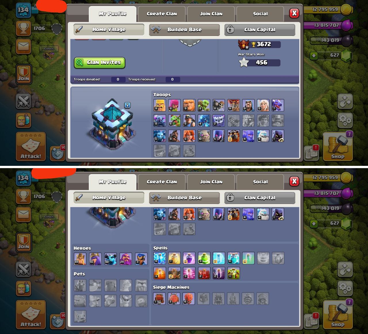 🔥 BUDGET TH13 WITH POWER ⚡️ | GOOD DEF 🔥 | CWL 760 🏅 | 500 RENAME 💠 | HEROES MAXING 👑 | DELIVERY INSTANT ✅ - Image 1