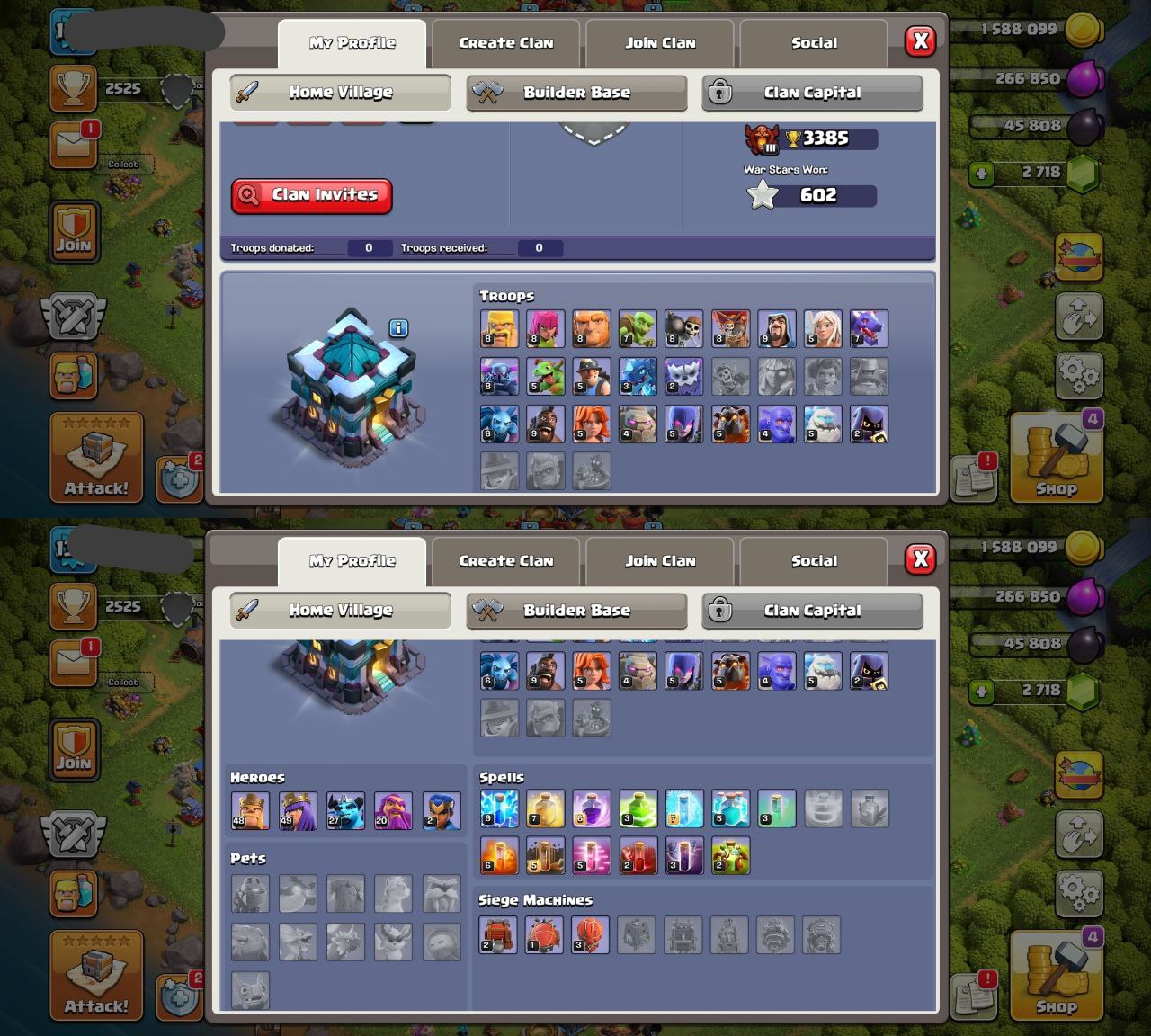🔥 VERY GOOD TH13 🔥 | HEROES 48•49•27•20•2 👑 | MAGIC ITEMS STACKED 🎁 | EQUIPMENT READY ⚙️ | NC 1000 ✏️ | INSTANT DELIVERY ⚡️ - Image 1
