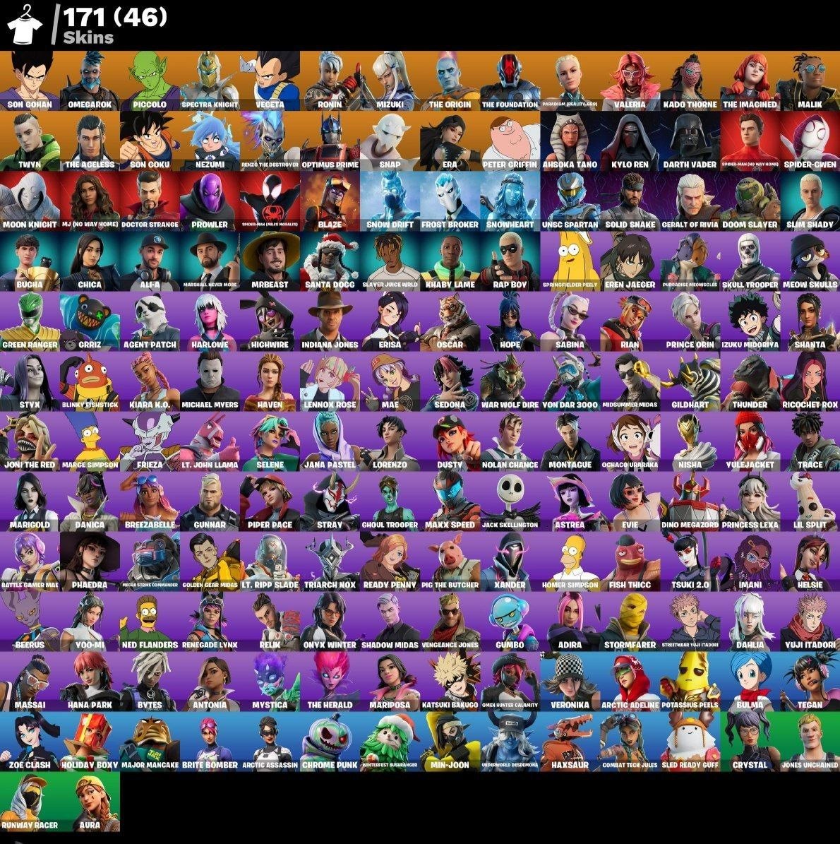 [PC] 171 skins | Son Gohan | Omegarok | Piccolo | Spectra Knight | Vegeta | Ronin | Mizuki | The Origin | The Foundation | Paradigm (Reality-659) | 600 VB - Image 2