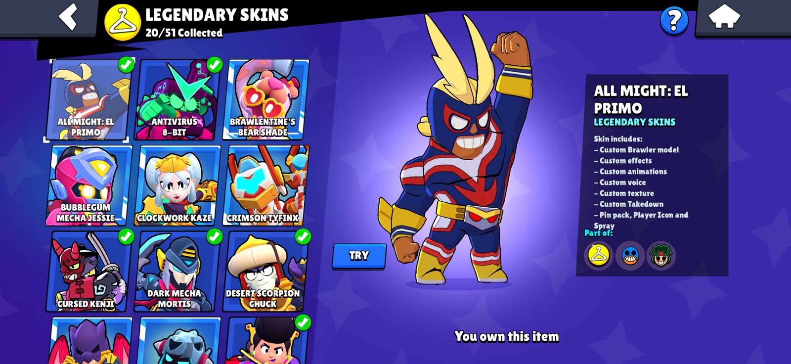OG 2021🔥52 PRESTIGE STRONG ACCOUNT 72K TROPHY 🎉103 BRAWLERS🎉70 POWERLEVEL🎉50 HYPERCHARGER 🎉TOTAL SKIN 379🎉 - Image 5